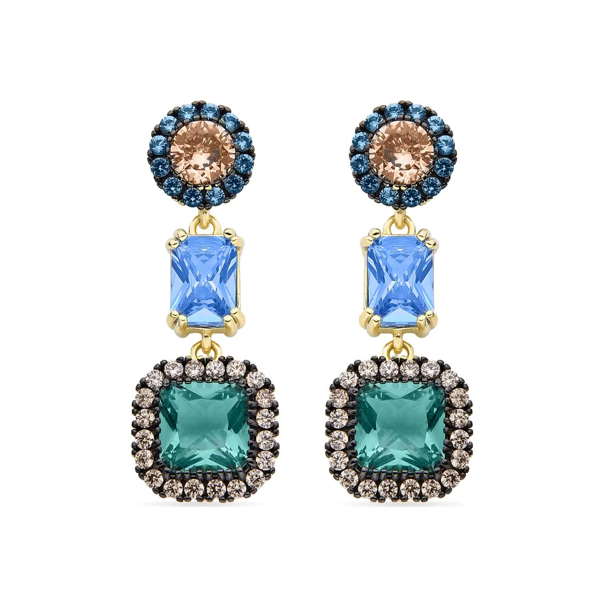 Pendientes Caresh Plata De Ley 925 - Caresh MULTICOLOR