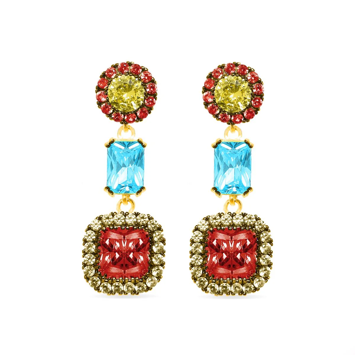 Pendientes Caresh Plata De Ley 925 - Caresh MULTICOLOR
