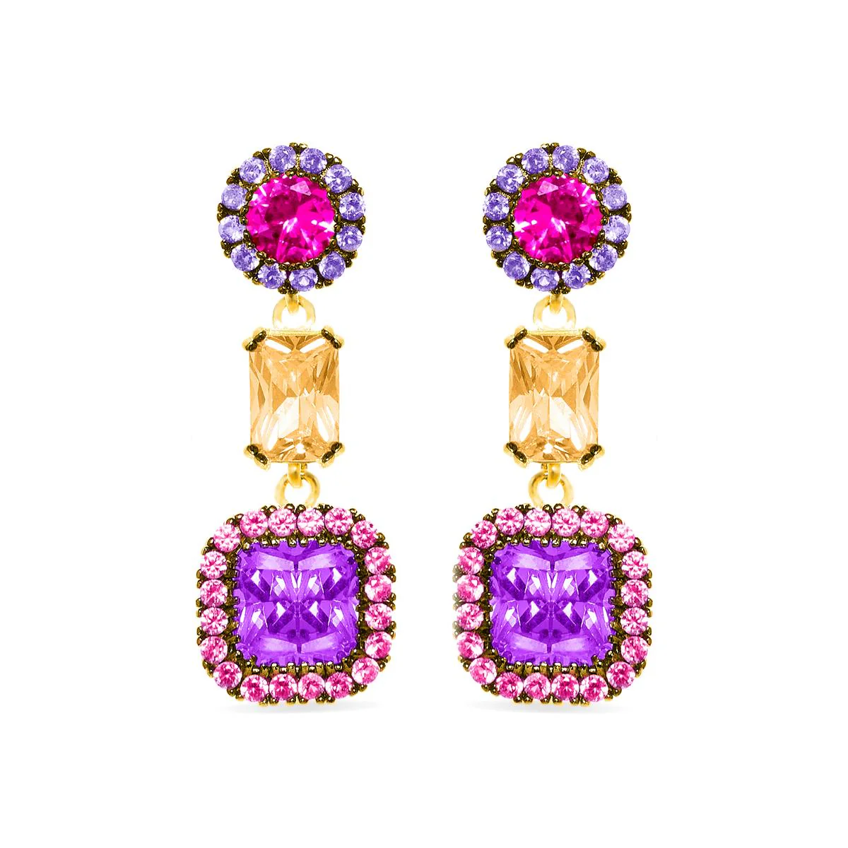 Pendientes Caresh Plata De Ley 925 - Caresh MULTICOLOR