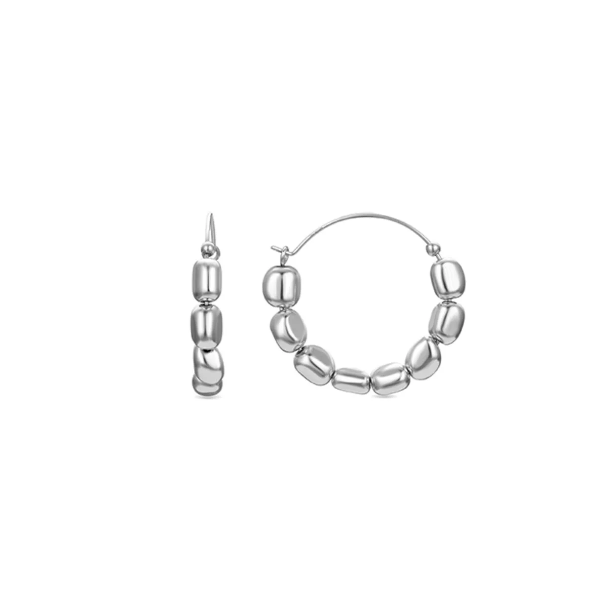 Pendientes Caspil Hematite y Baño de Plata de Ley - Caspil GRIS