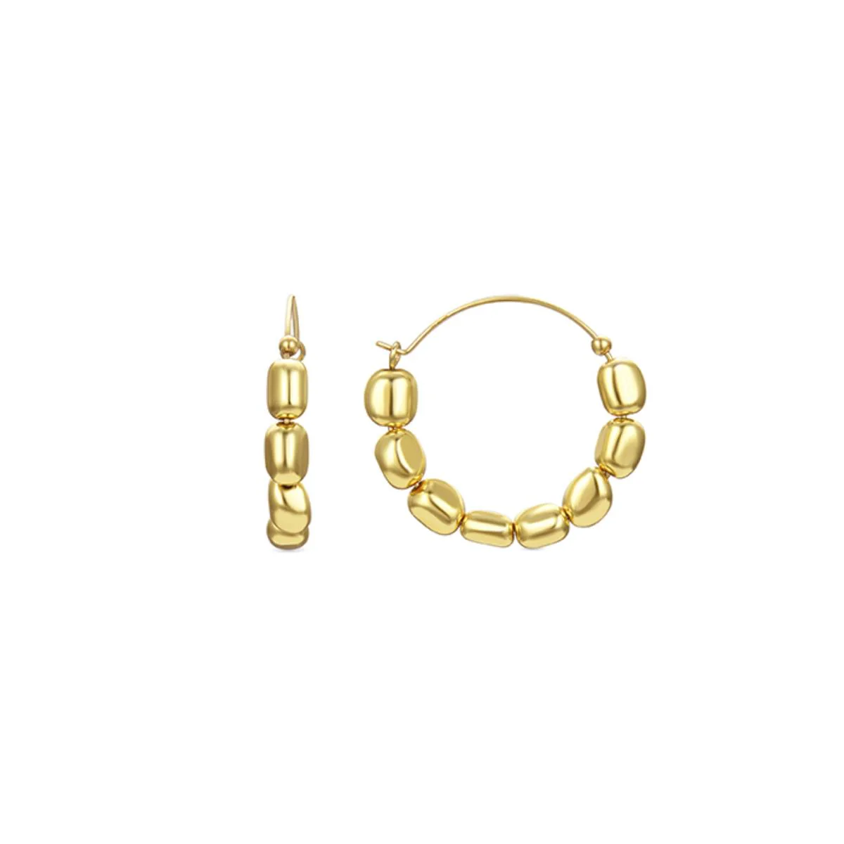 Pendientes Caspil Hematite y Baño de Oro amarillo - Caspil AMARILLO