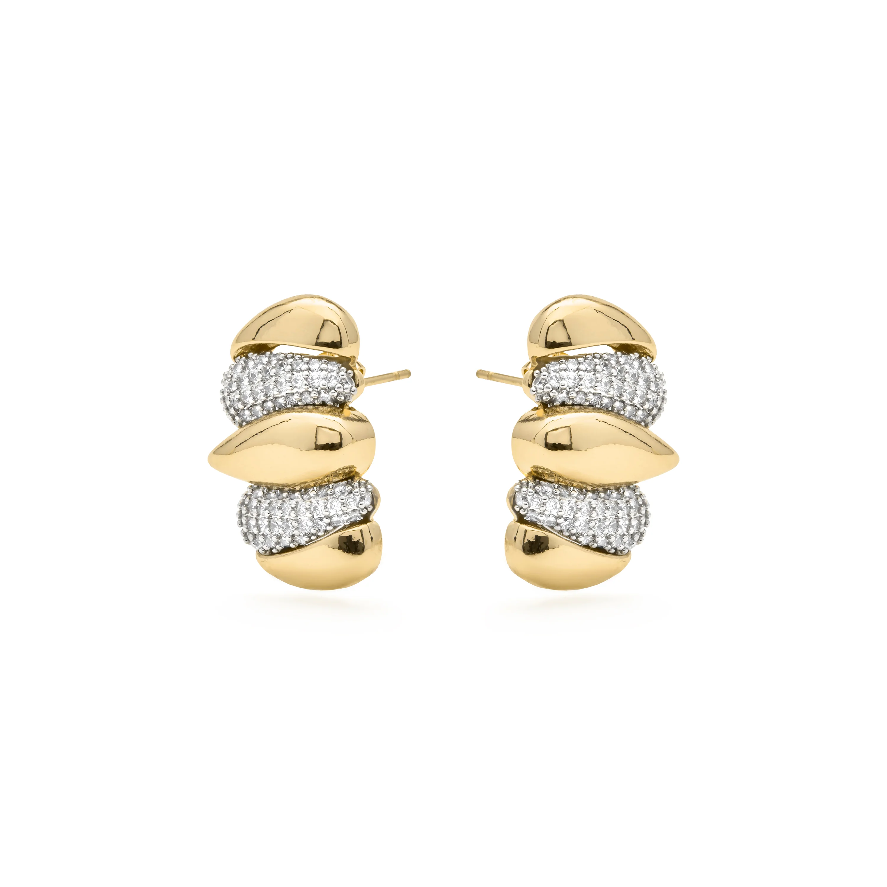 Pendientes de Circonita Brillante acabado en oro amarillo 18k - Catmi - Image 3