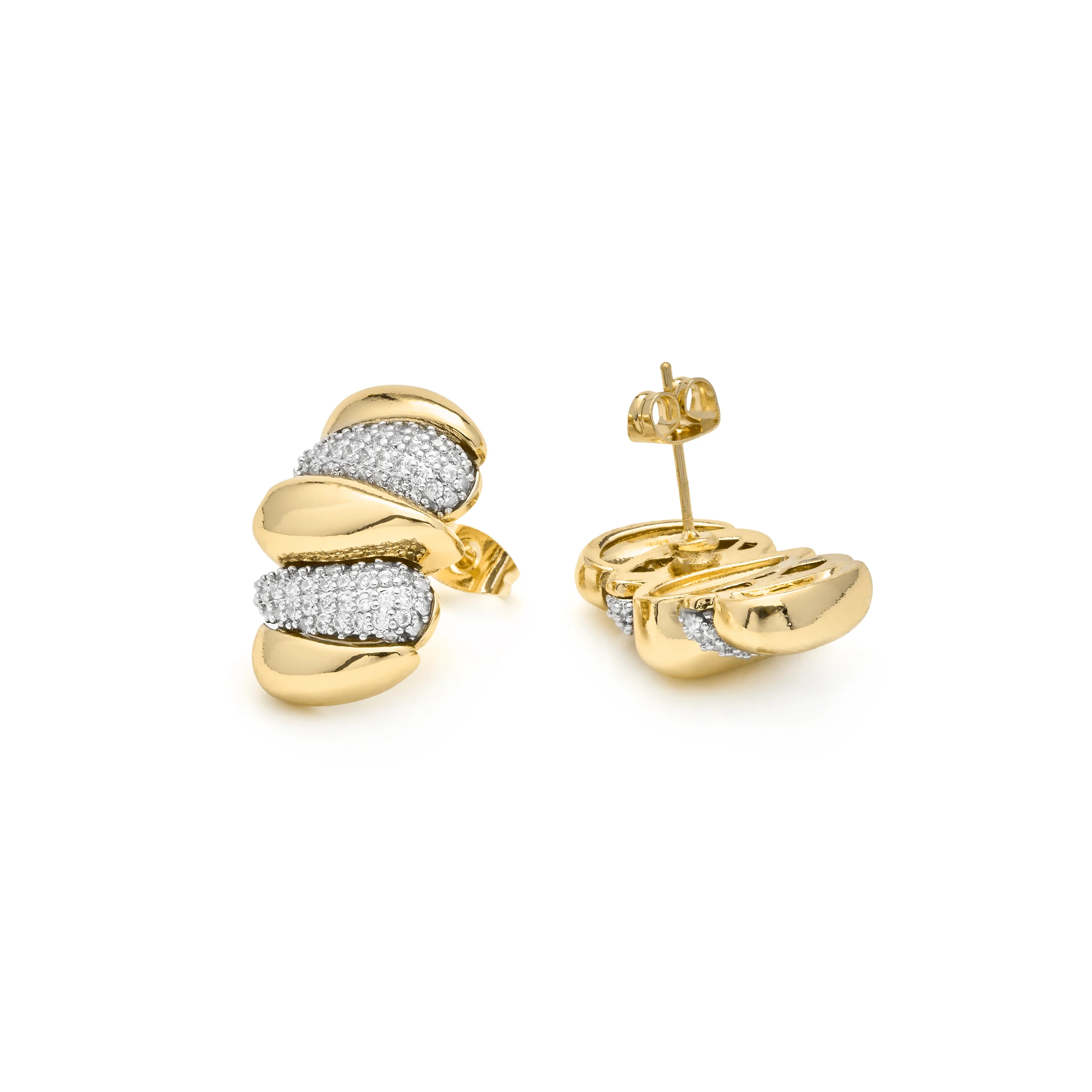 Pendientes de Circonita Brillante acabado en oro amarillo 18k - Catmi - Image 5