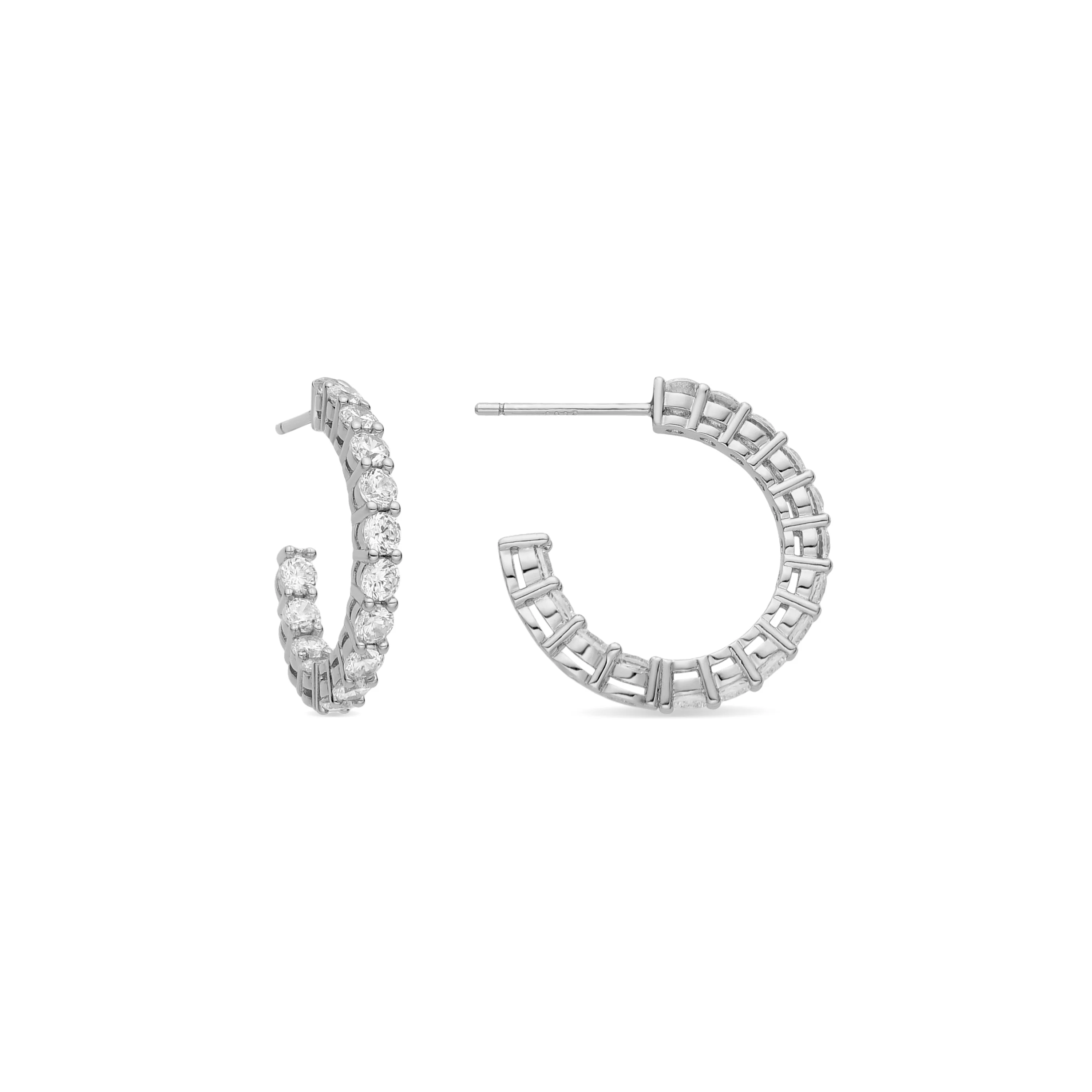 Pendientes con Circonita Brillante acabado plata - Chenfa