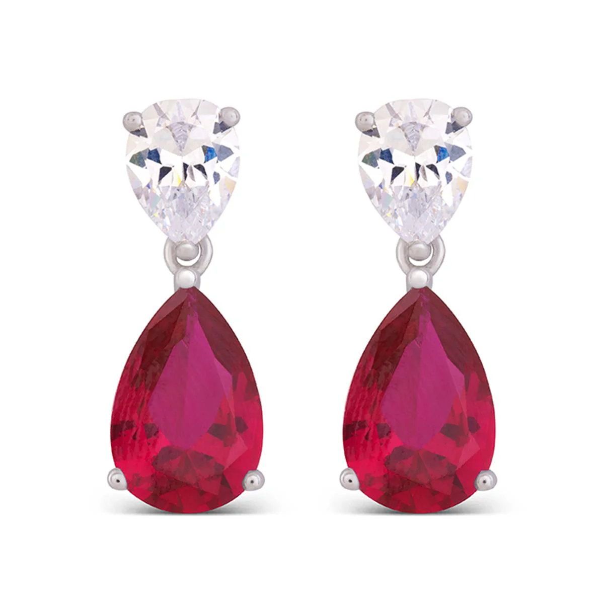 Pendientes Chenwa Plata De Ley 925 - Chenwa ROJO
