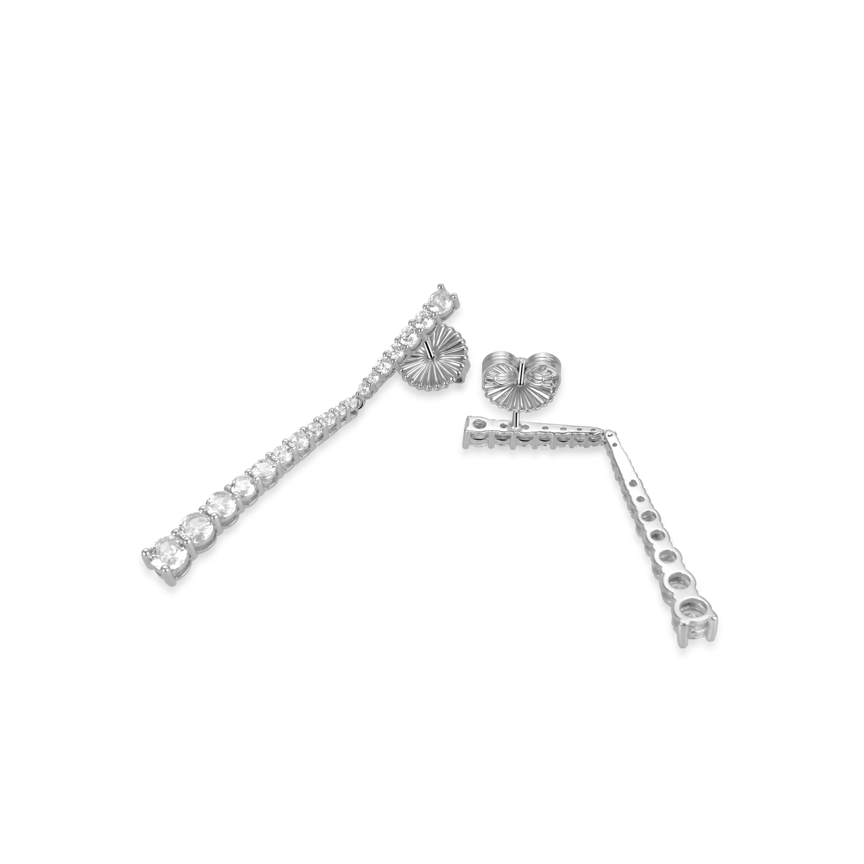 Pendientes de Plata de Ley 925 con Circonita Brillante acabados en rodio - Chetman - Image 5