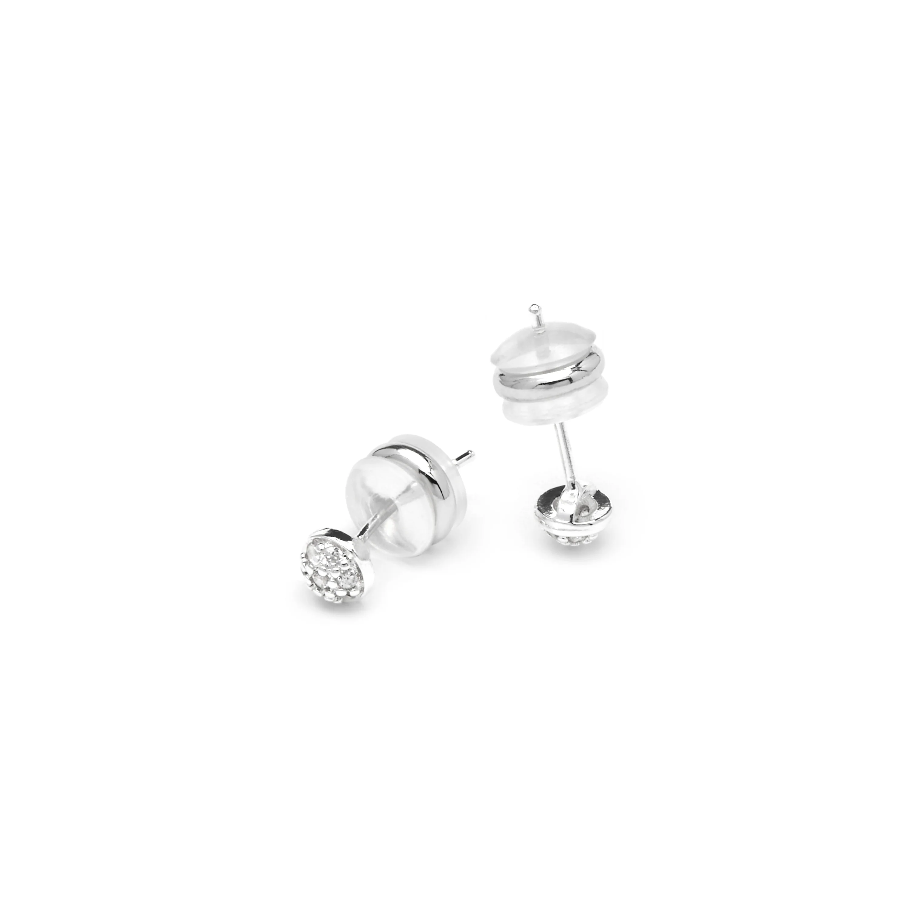 Pendientes acabado plata y Circonita Brillante - Chikra - Image 4