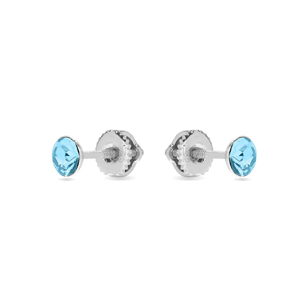 Pendientes Circulo Plata De Ley 925 - Circulo AZUL - Image 2