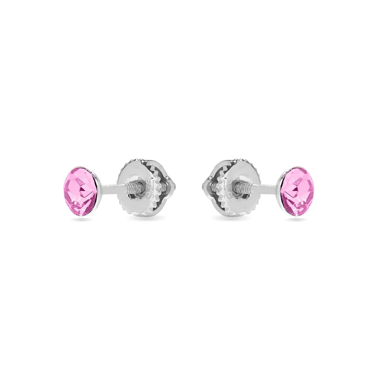 Pendientes Circulo Plata De Ley 925 - Circulo ROSA - Image 2