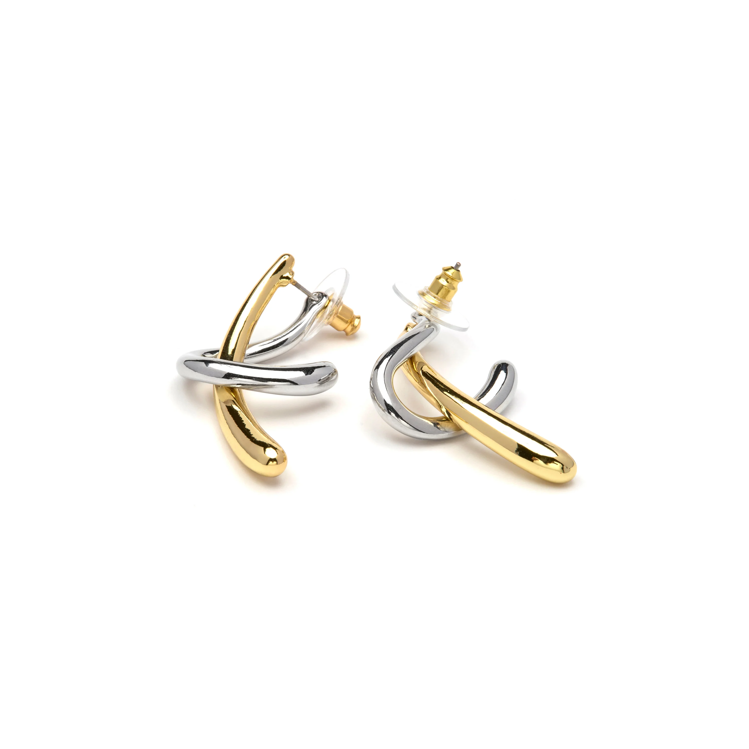 Pendientes acabado en rodio, Oro Amarillo y Rosa de 18K - Claw - Image 5