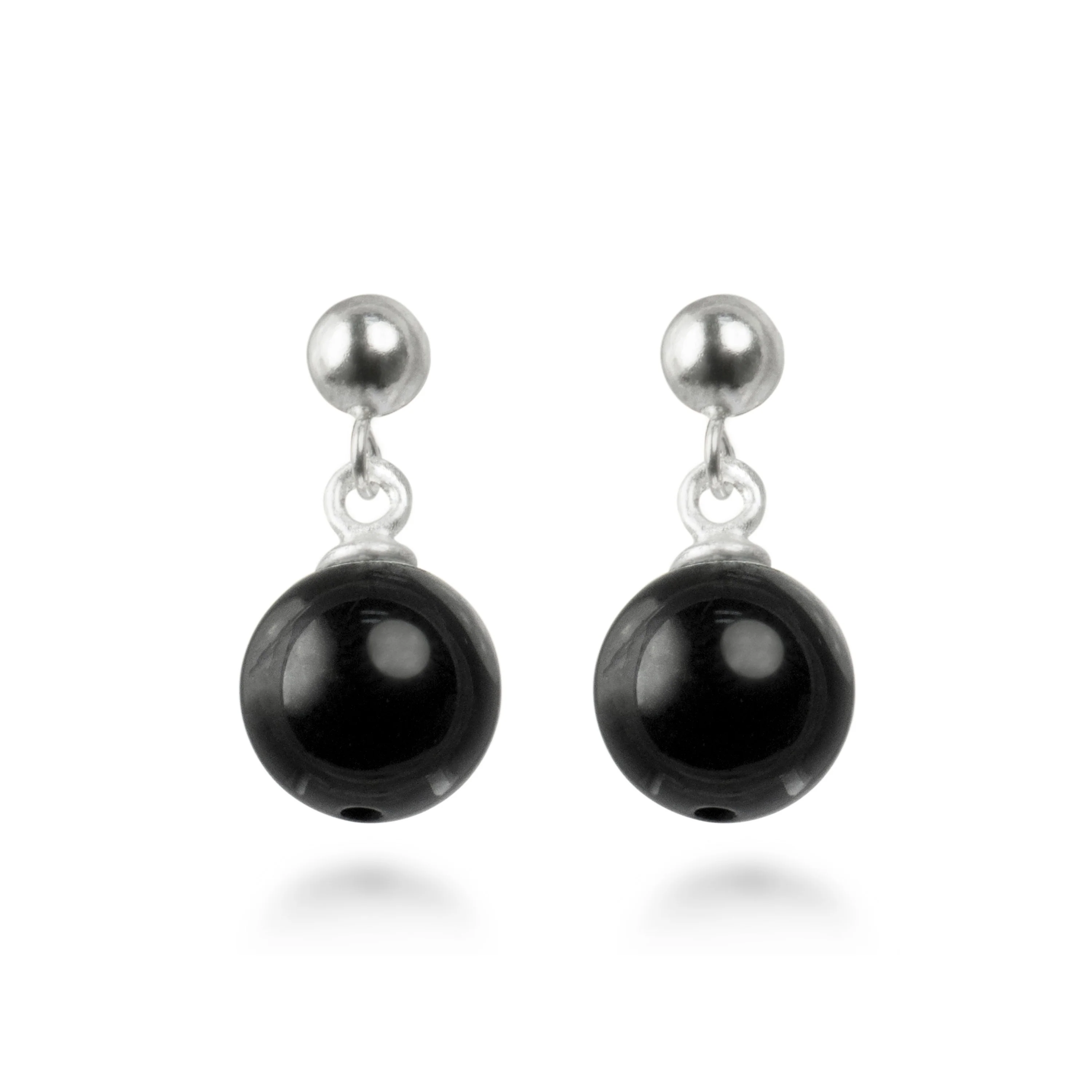 Pendientes de Plata de Ley 925 con Cuarzo Hidrotermal Onix acabados en rodio - Coleki