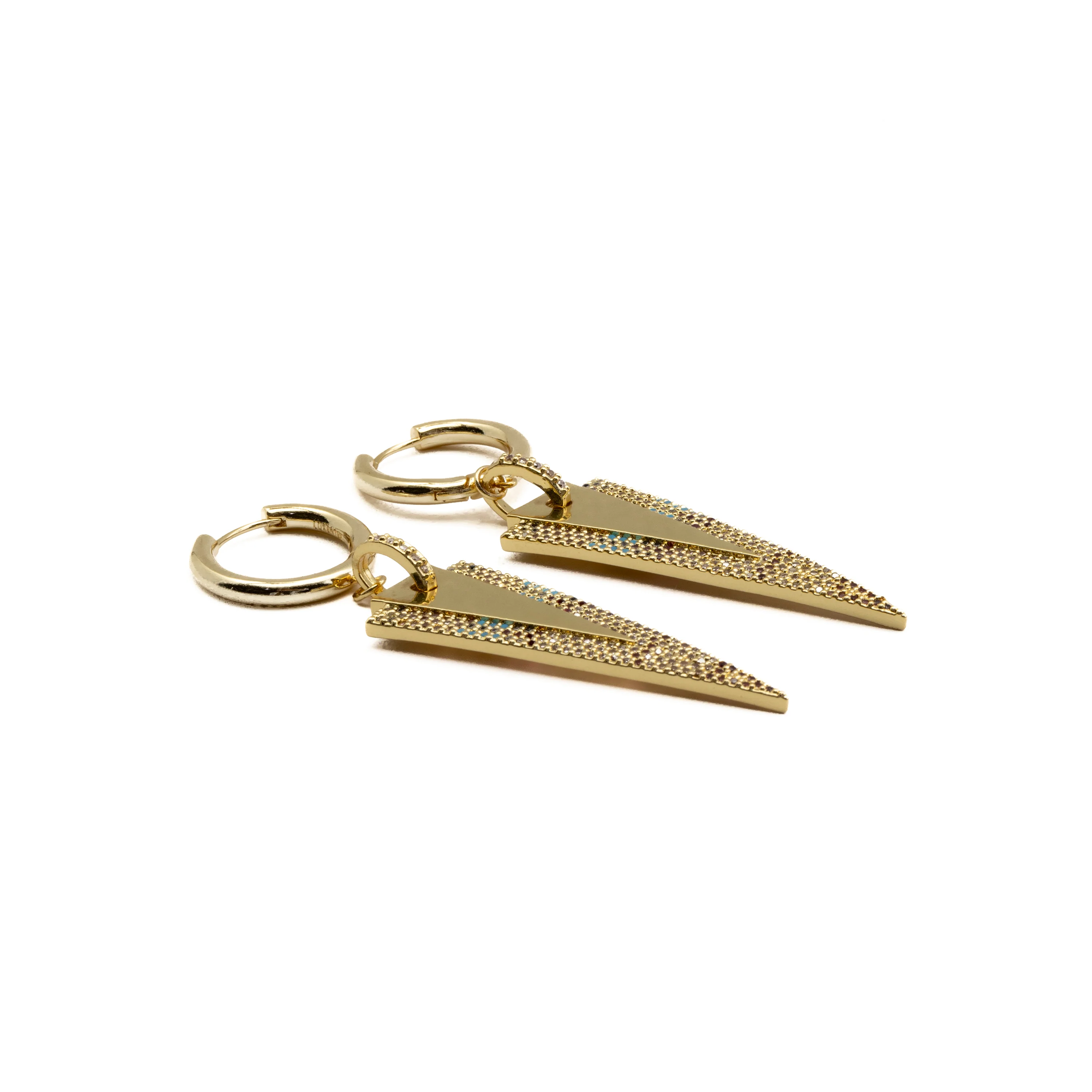 Pendientes con Circonita Multicolor acabado oro 18k - Colix - Image 5
