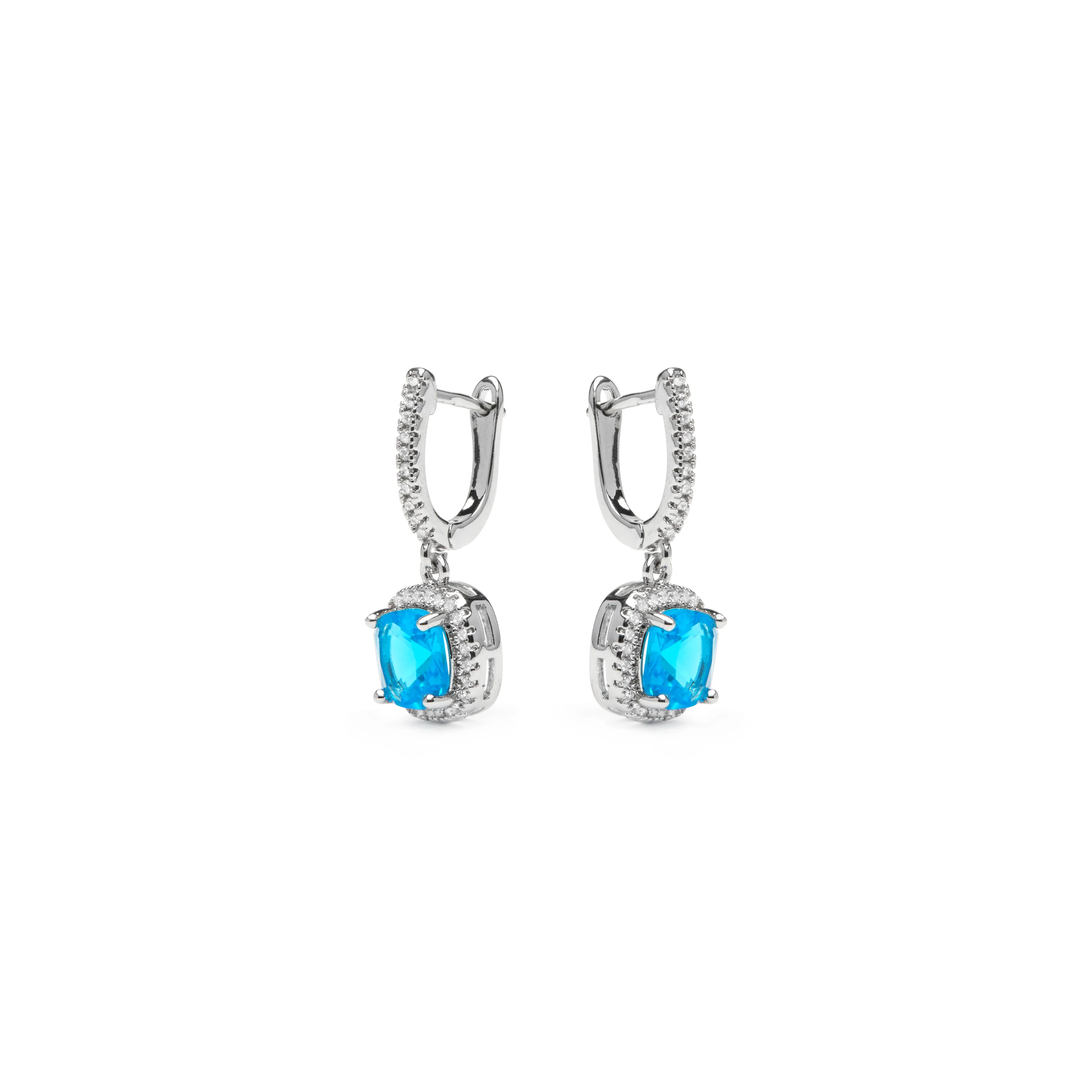 Pendientes con Circonita Topacio Azul acabado plata - Kada - Image 2