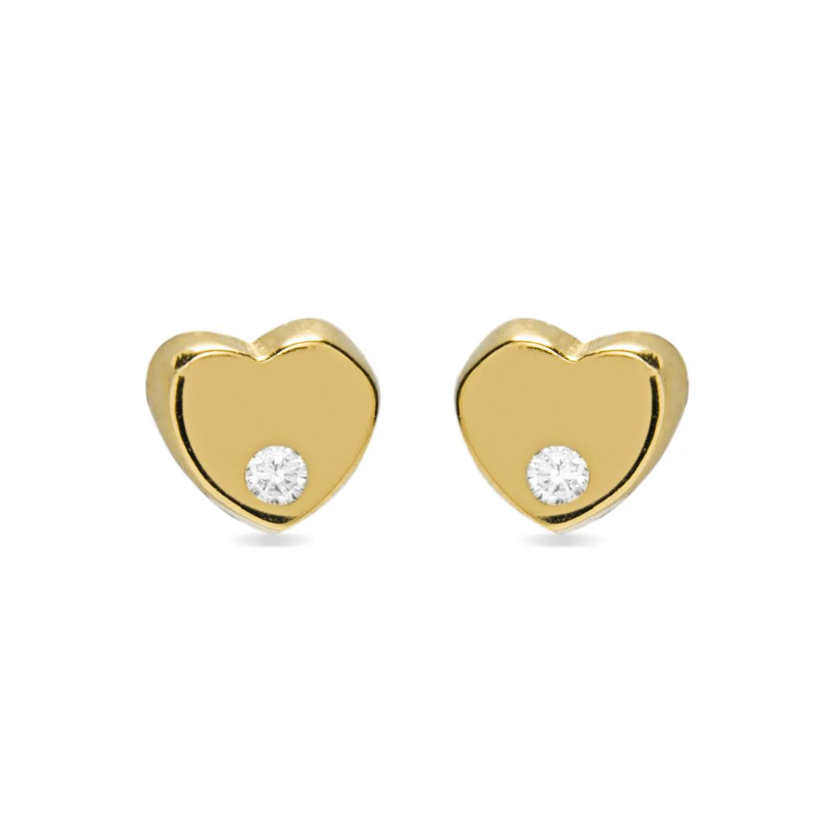Pendientes Corazoncito Plata De Ley 925 - Corazoncito BLANCO
