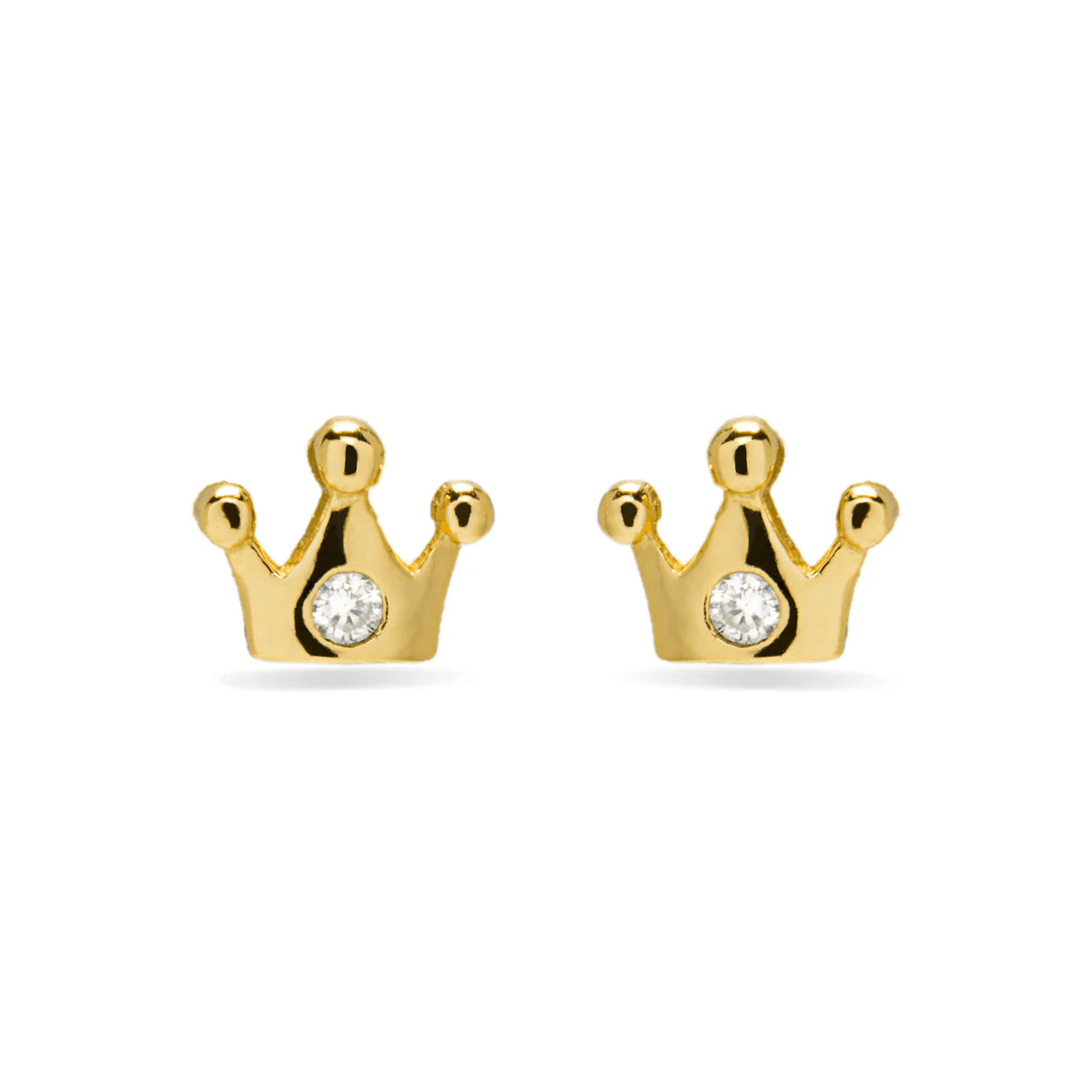 Pendientes Corona Plata De Ley 925 - Corona BLANCO