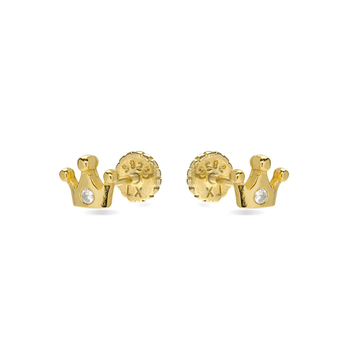 Pendientes Corona Plata De Ley 925 - Corona BLANCO - Image 2
