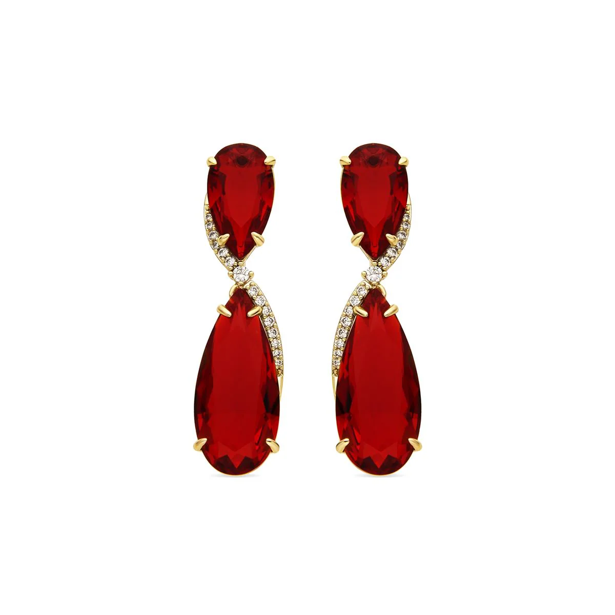 Pendientes Cowaru acabado oro 18k - Cowaru ROJO