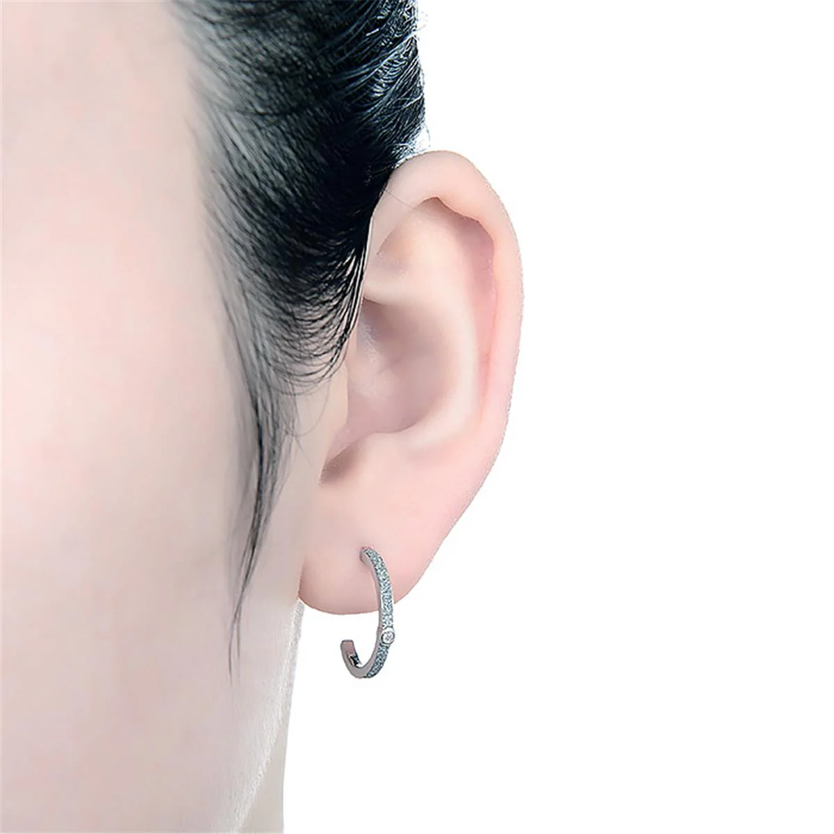 Pendientes Crecto Plata De Ley 925 - Crecto BLANCO - Image 2