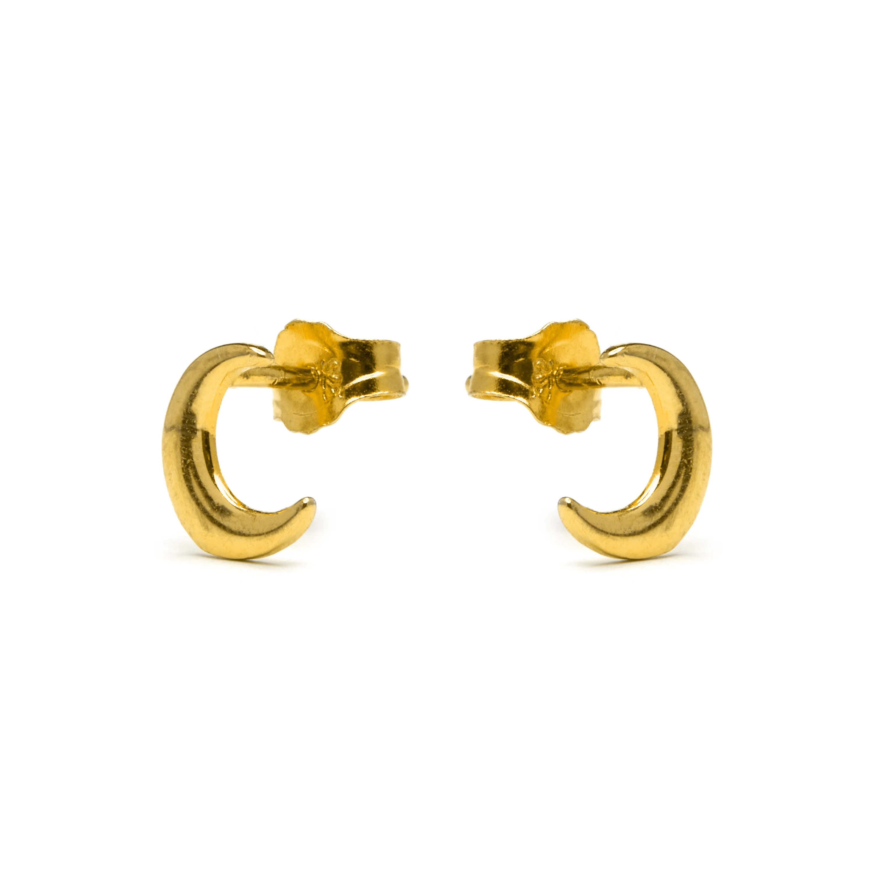 Pendientes de Plata de Ley 925 acabados en oro amarillo 18K - Crescent - Image 3