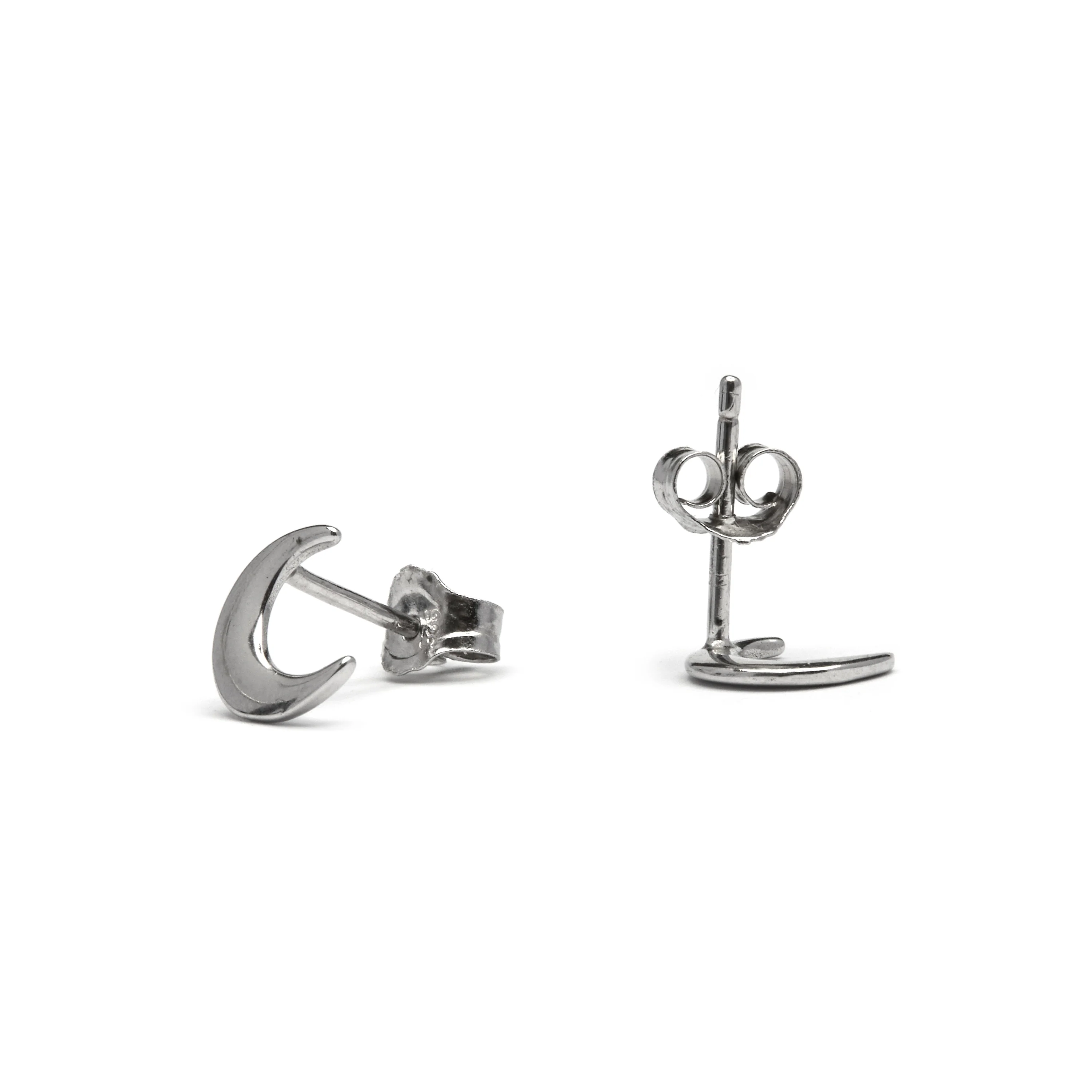 Pendientes de Plata de Ley 925 acabados en rodio - Crescent - Image 5