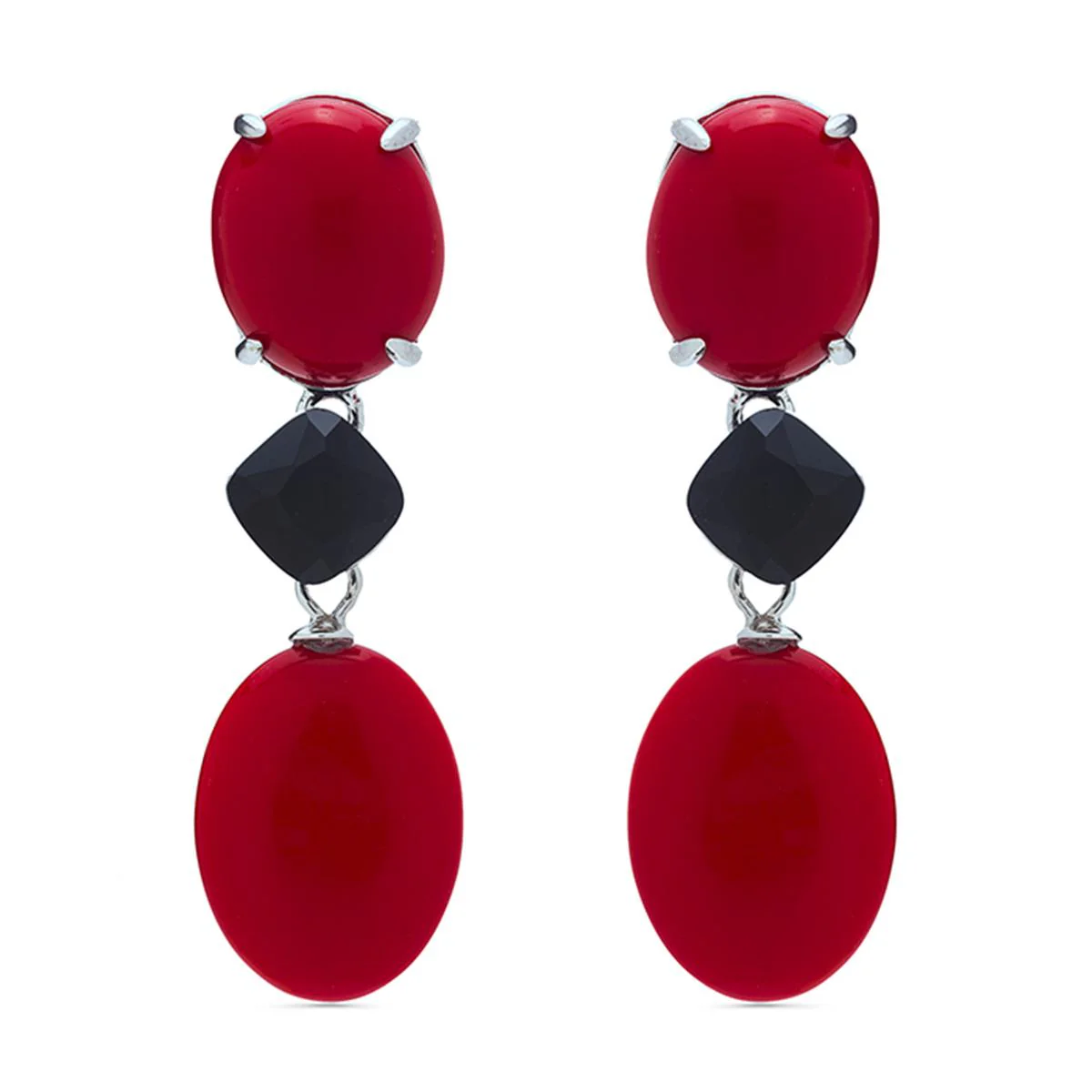 Pendientes Fadic Plata y Coral - Dadic MULTICOLOR