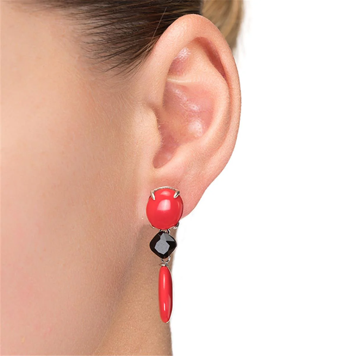 Pendientes Fadic Plata y Coral - Dadic MULTICOLOR - Image 2