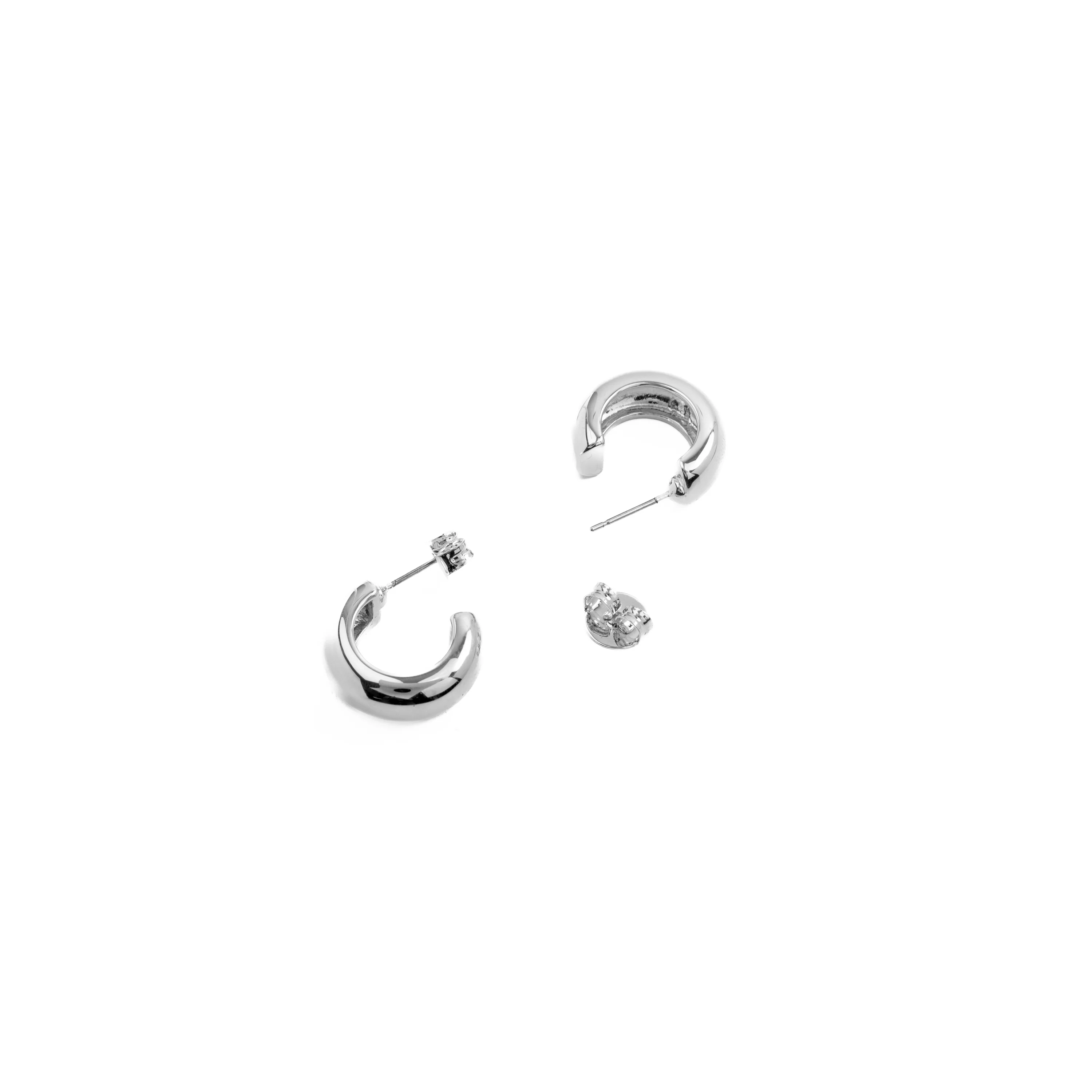 Pendientes de 18,5mm de diámetro acabado en rodio- Dalra - Image 5
