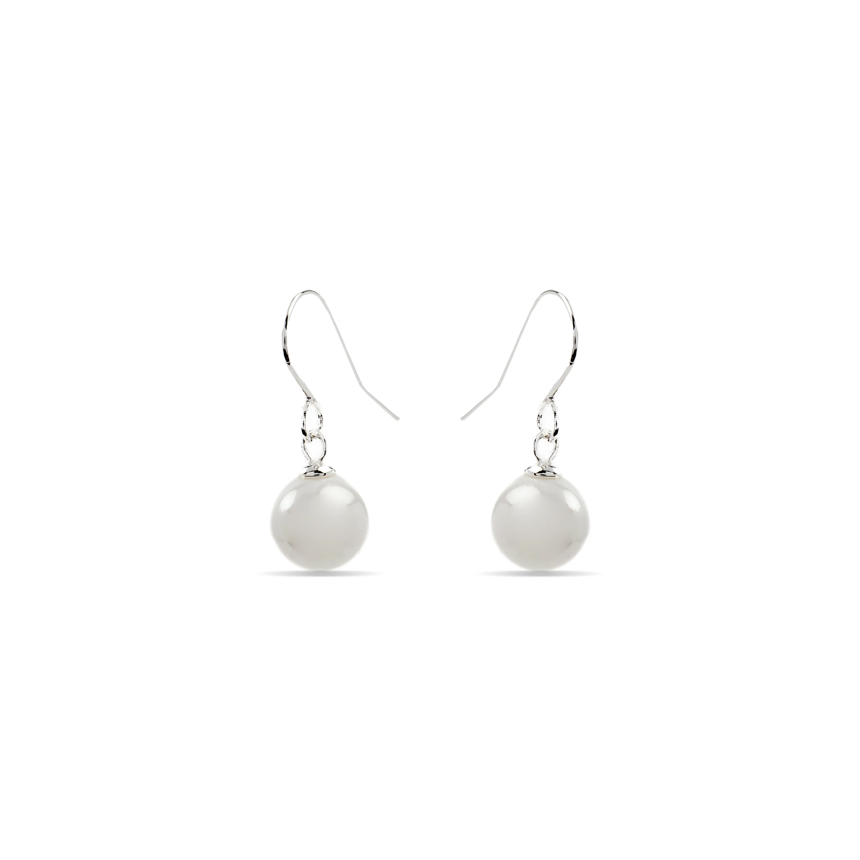 Pendientes con Perla Blanca acabado plata - Darana - Image 3