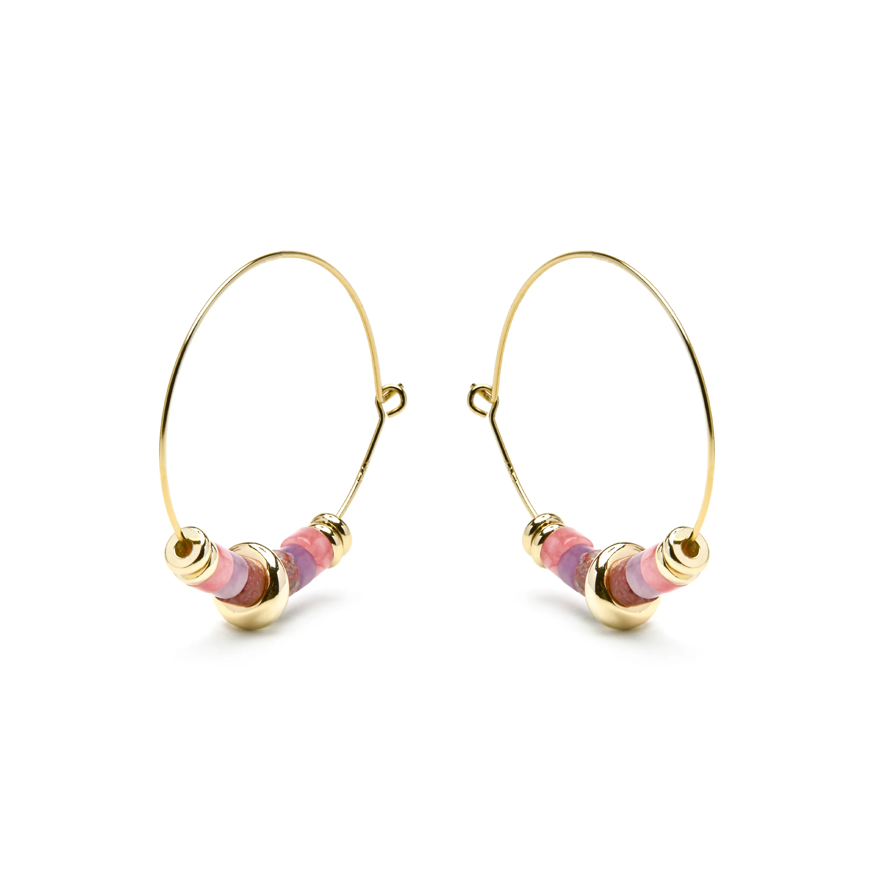 Pendientes de Plata de Ley 925 y Amatista Natural acabado oro amarillo de 18k - Darkba - Image 3