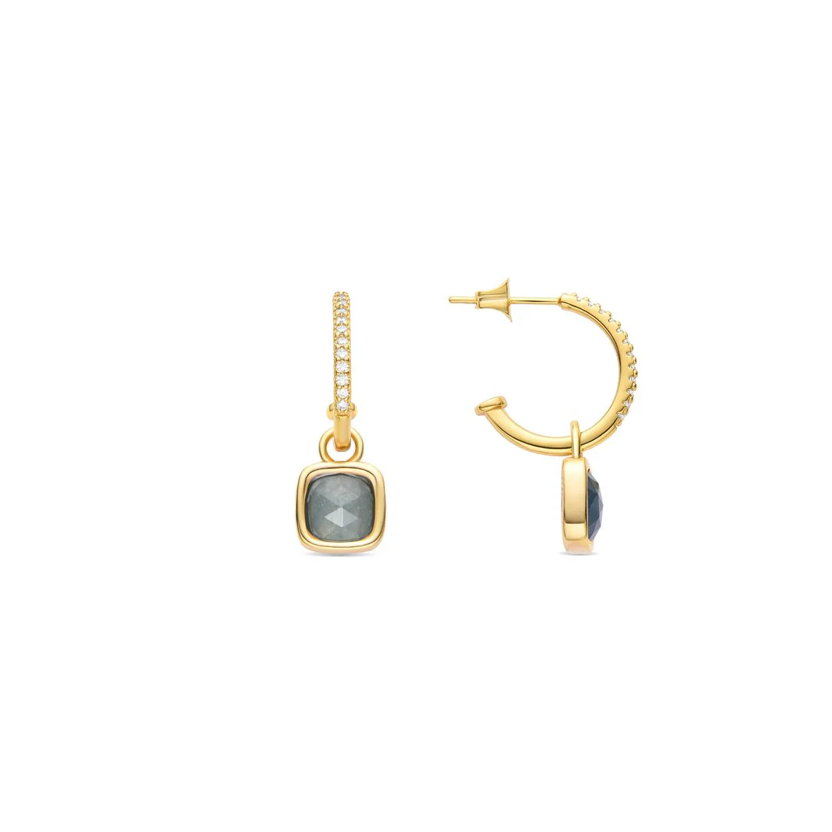Pendientes Darmix acabado baño Oro 18K - Darmix AZUL