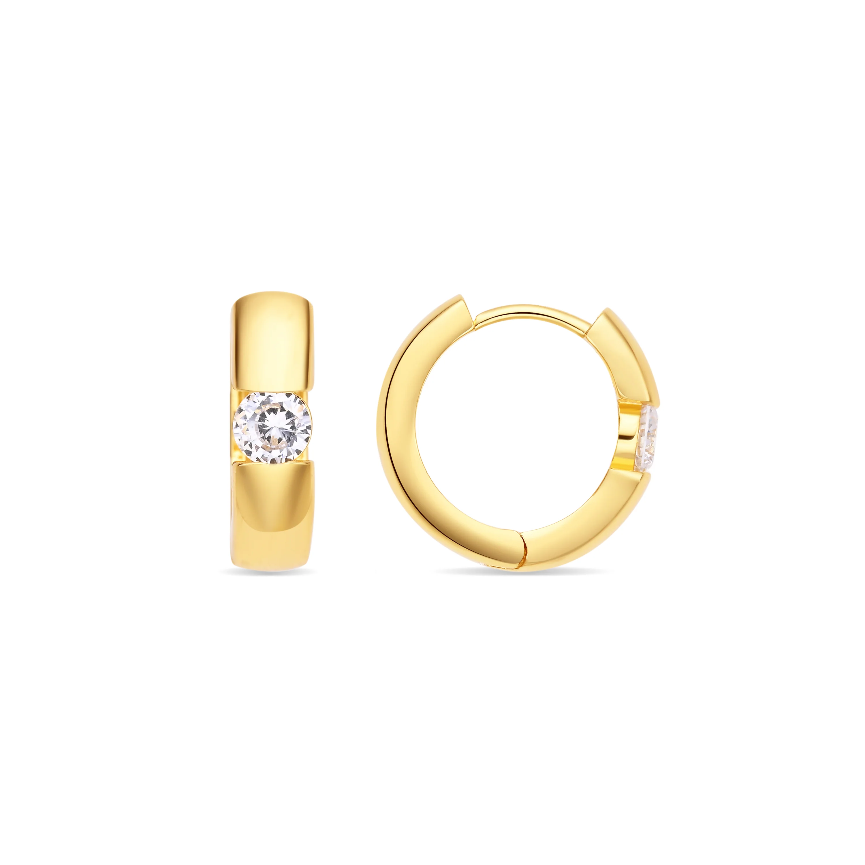 Pendientes de Circonita Brillante acabado en oro amarillo de 18k - Anrak