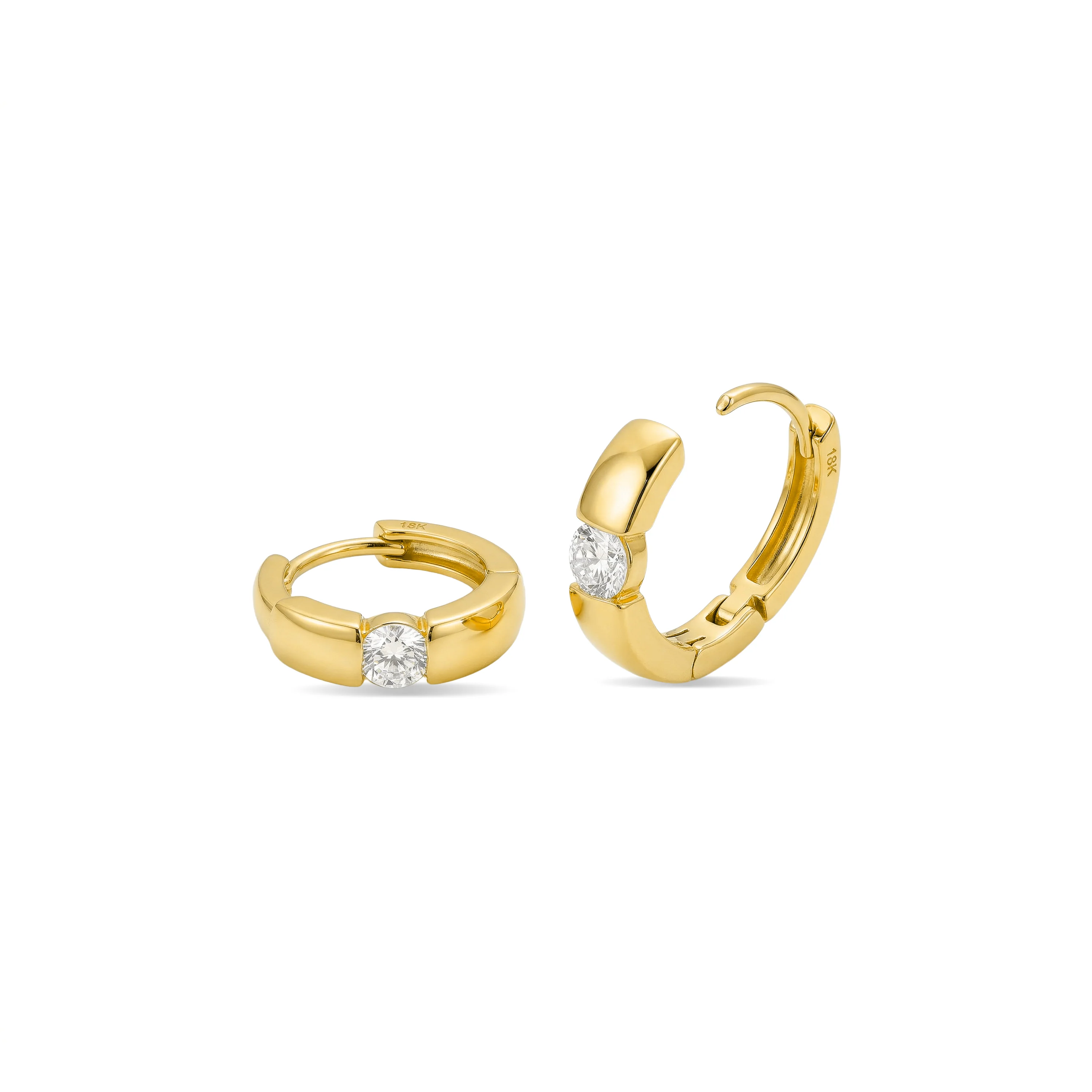 Pendientes de Circonita Brillante acabado en oro amarillo de 18k - Anrak - Image 3