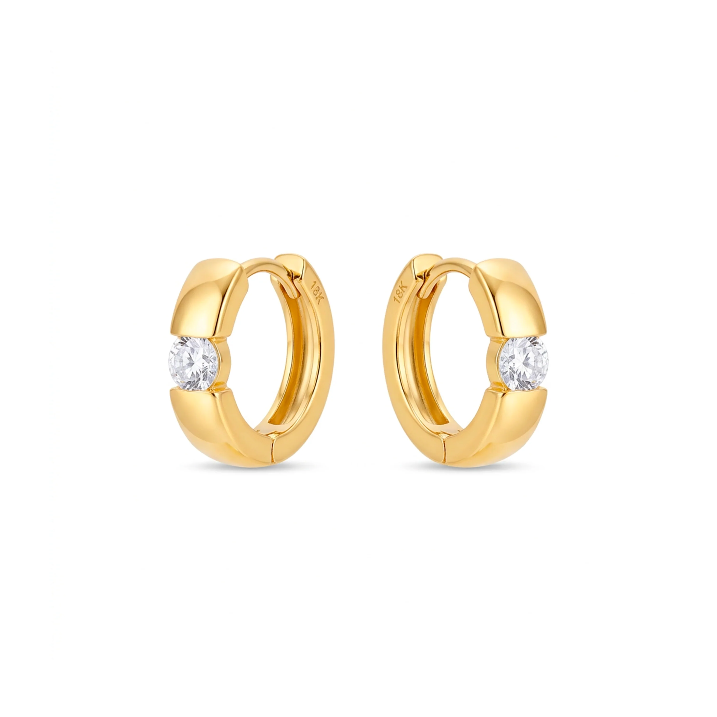 Pendientes de Circonita Brillante acabado en oro amarillo de 18k - Anrak - Image 5