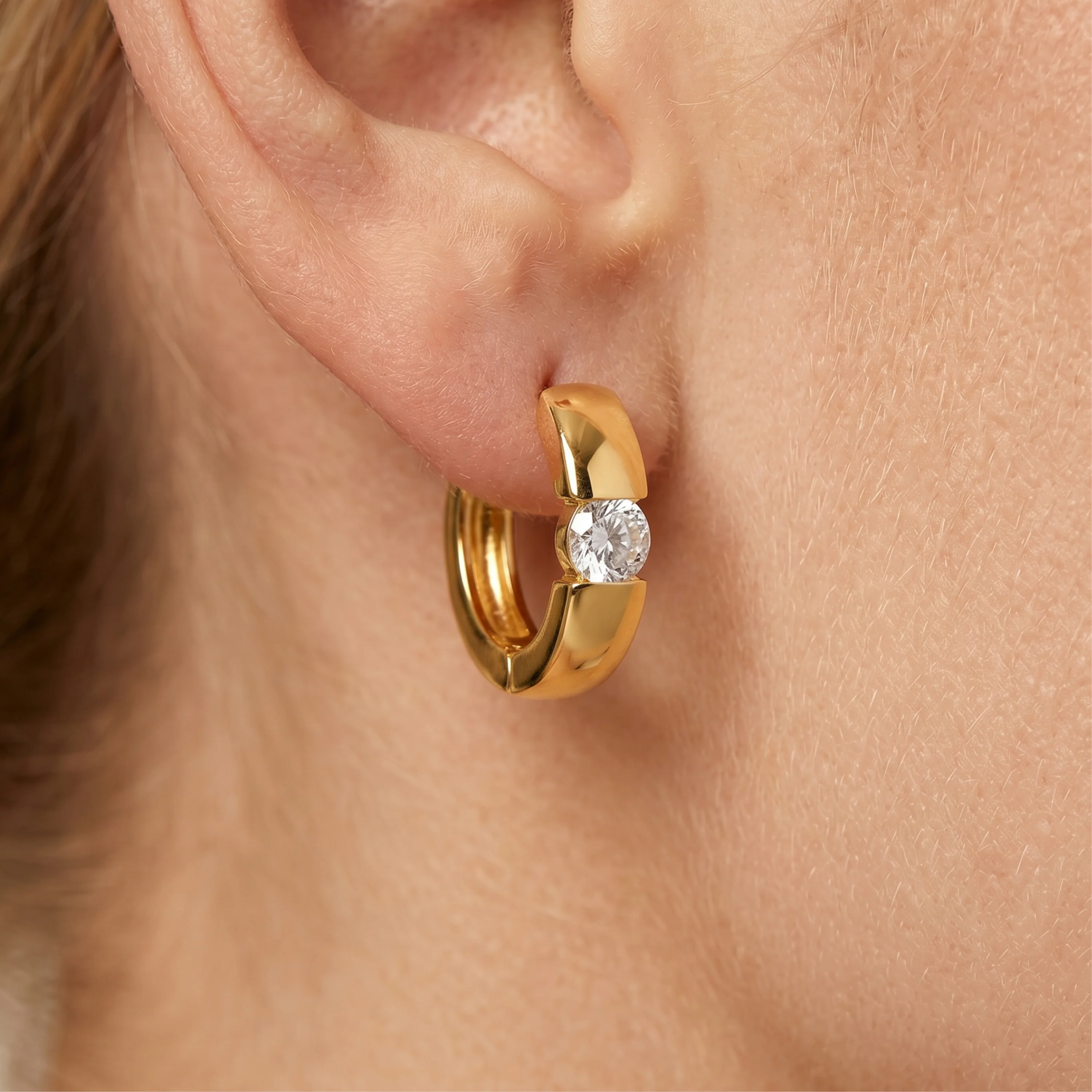 Pendientes de Circonita Brillante acabado en oro amarillo de 18k - Anrak - Image 6