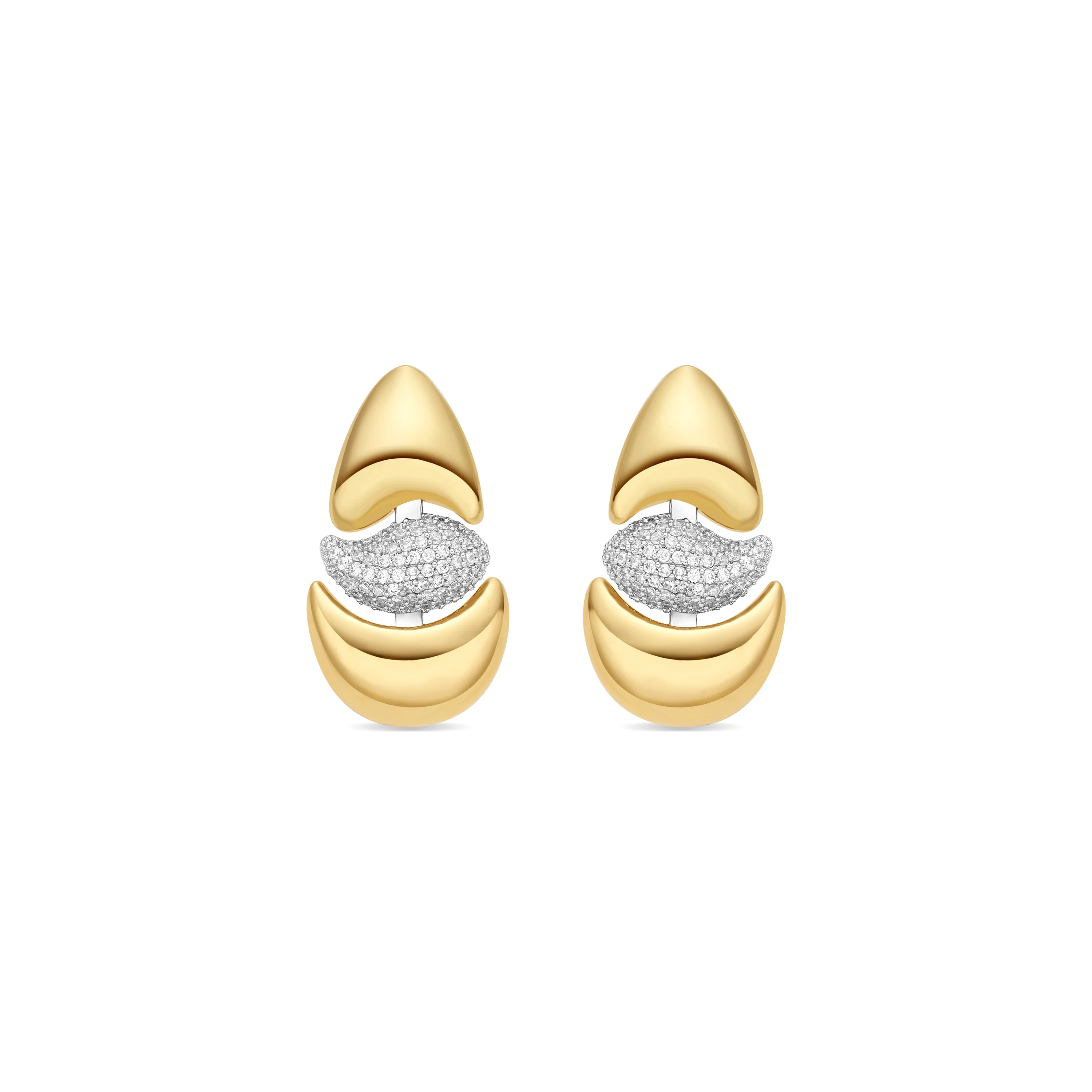 Pendientes de Circonita Brillante acabado en oro amarillo de 18k - Atlin