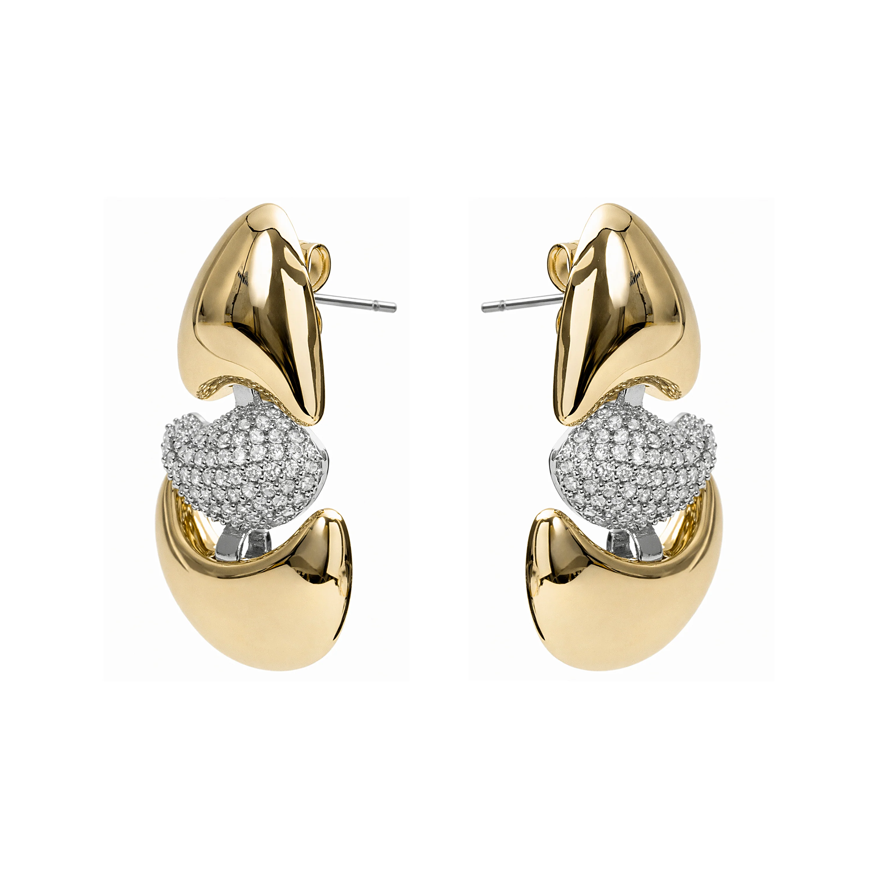 Pendientes de Circonita Brillante acabado en oro amarillo de 18k - Atlin - Image 3