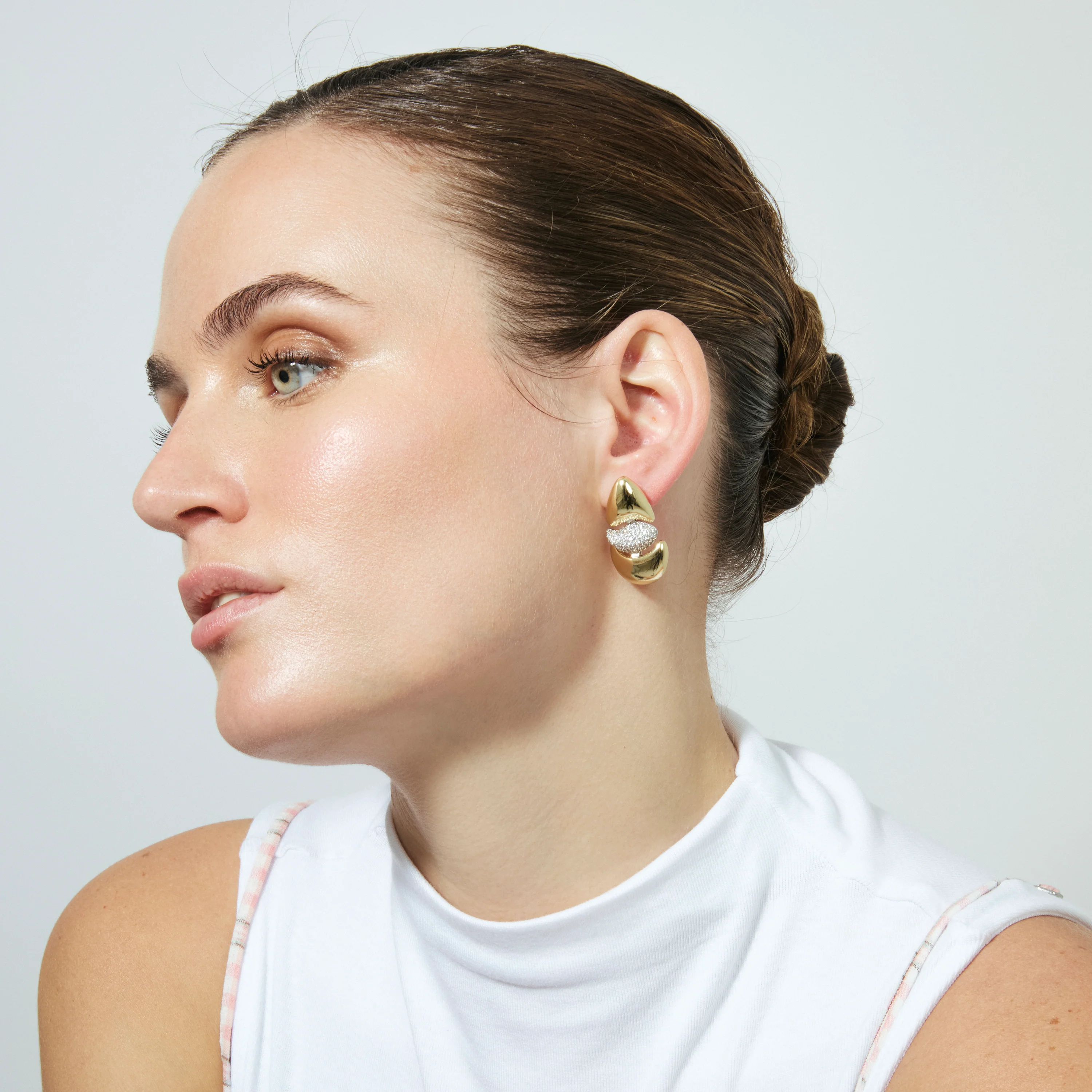Pendientes de Circonita Brillante acabado en oro amarillo de 18k - Atlin - Image 4
