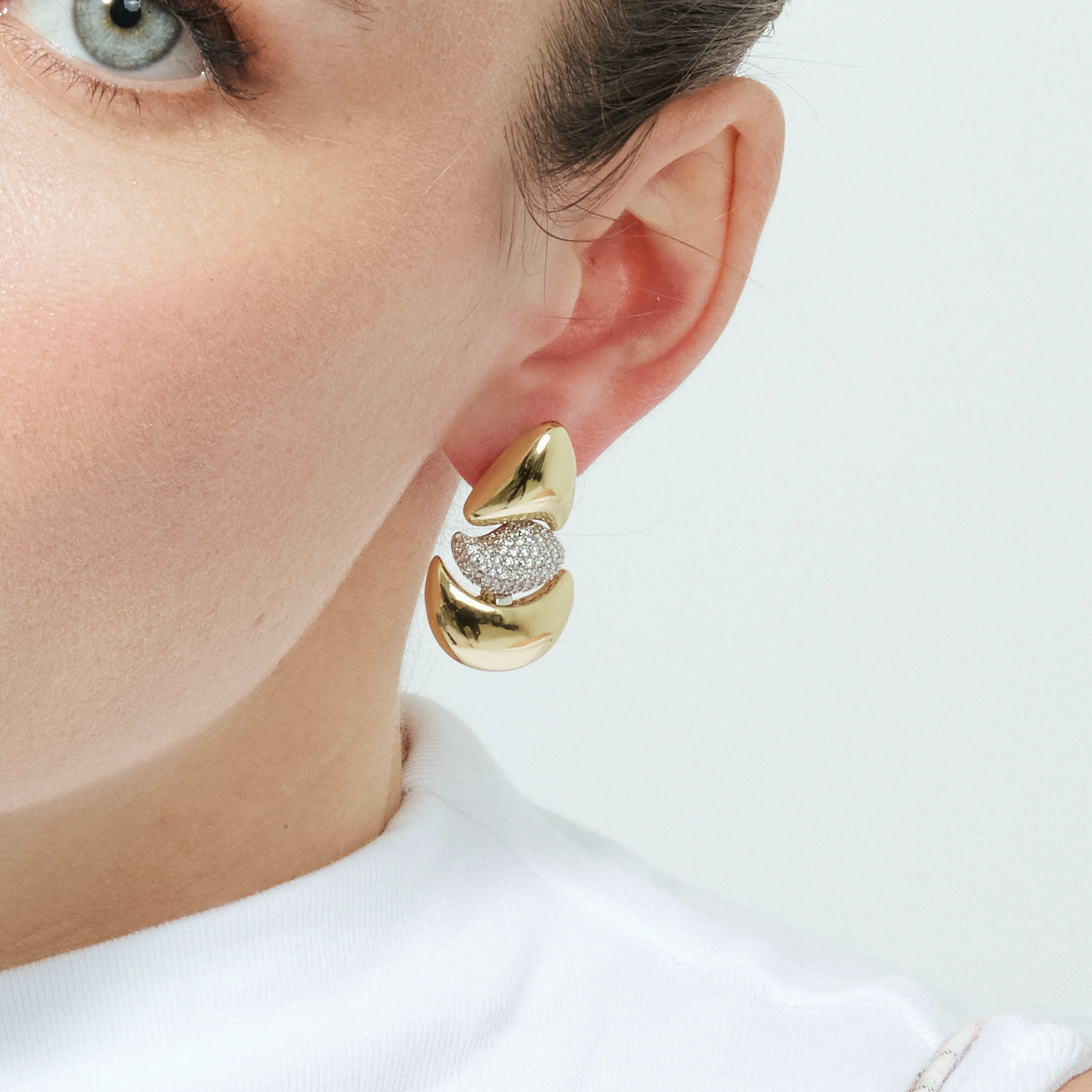 Pendientes de Circonita Brillante acabado en oro amarillo de 18k - Atlin - Image 6