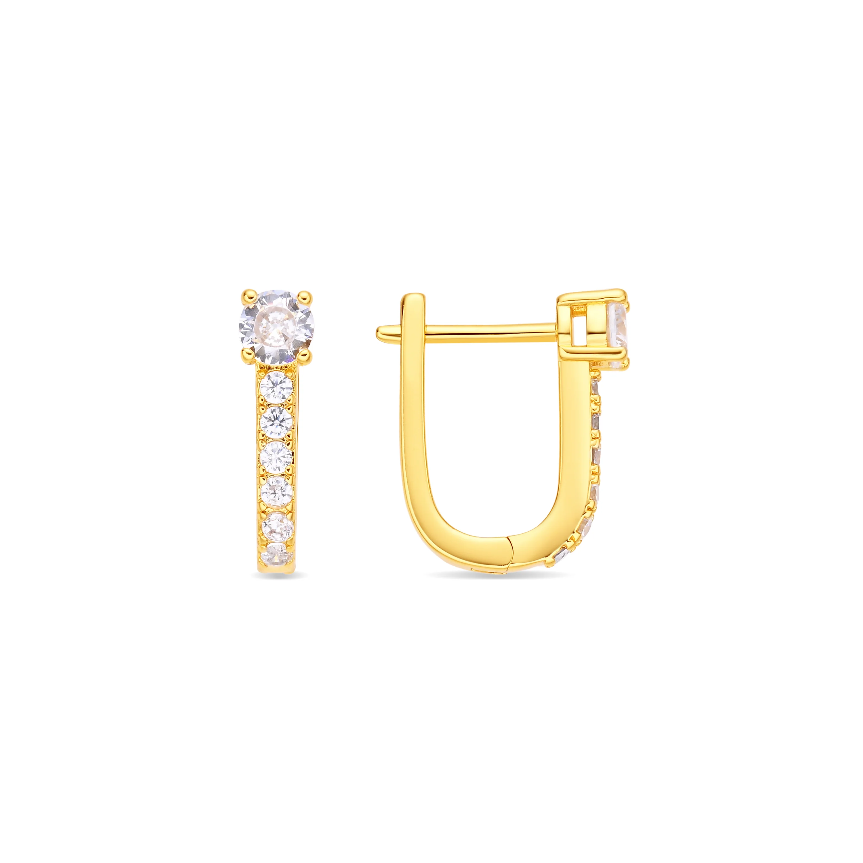 Pendientes de Circonita Brillante acabado en oro amarillo de 18k - Ekno