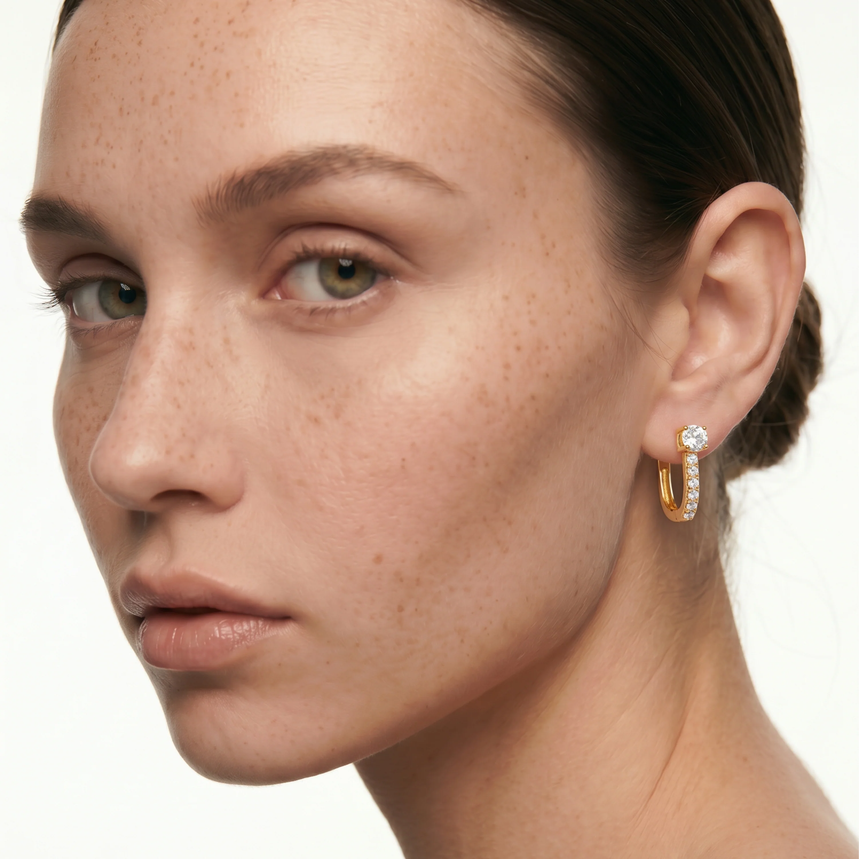 Pendientes de Circonita Brillante acabado en oro amarillo de 18k - Ekno - Image 2