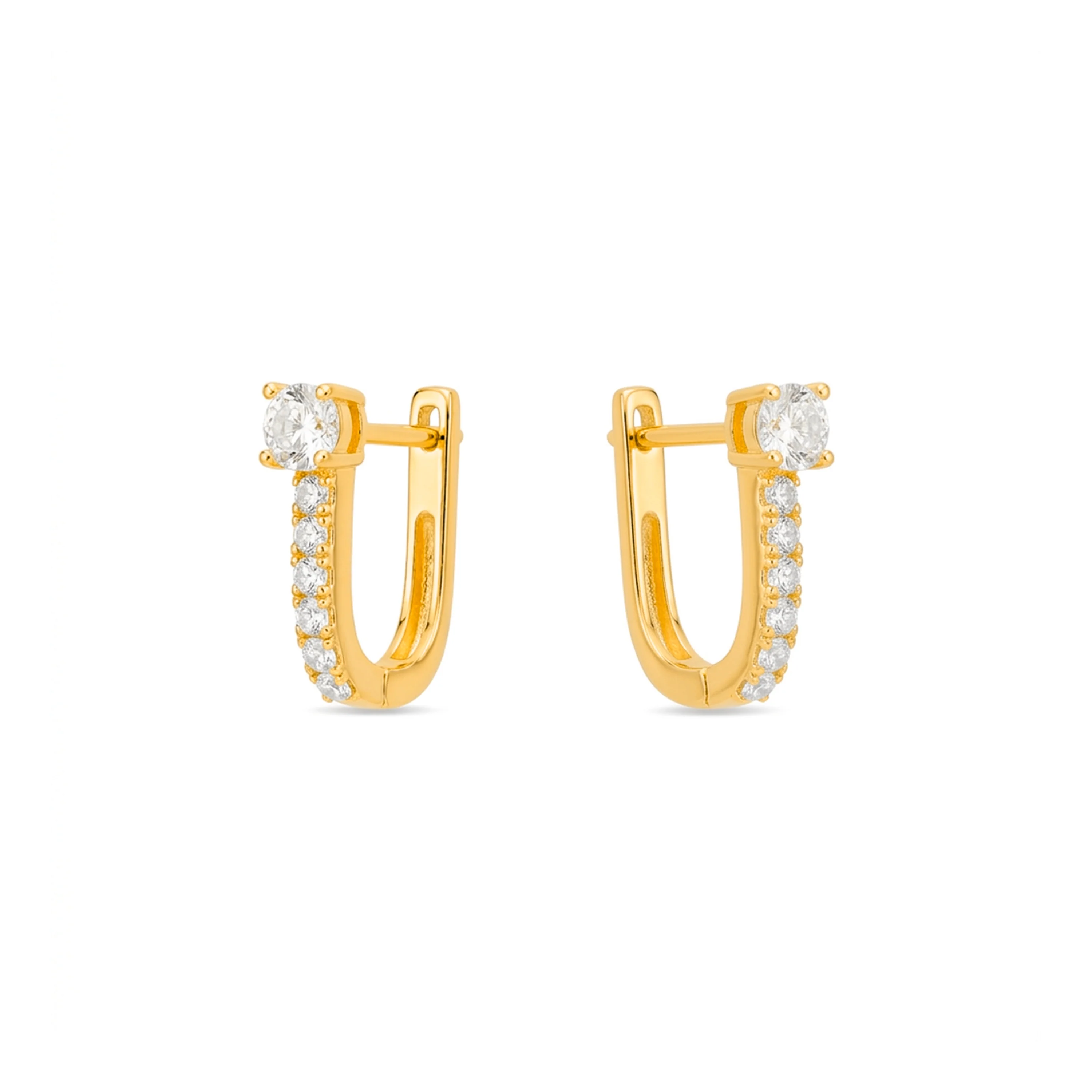Pendientes de Circonita Brillante acabado en oro amarillo de 18k - Ekno - Image 3