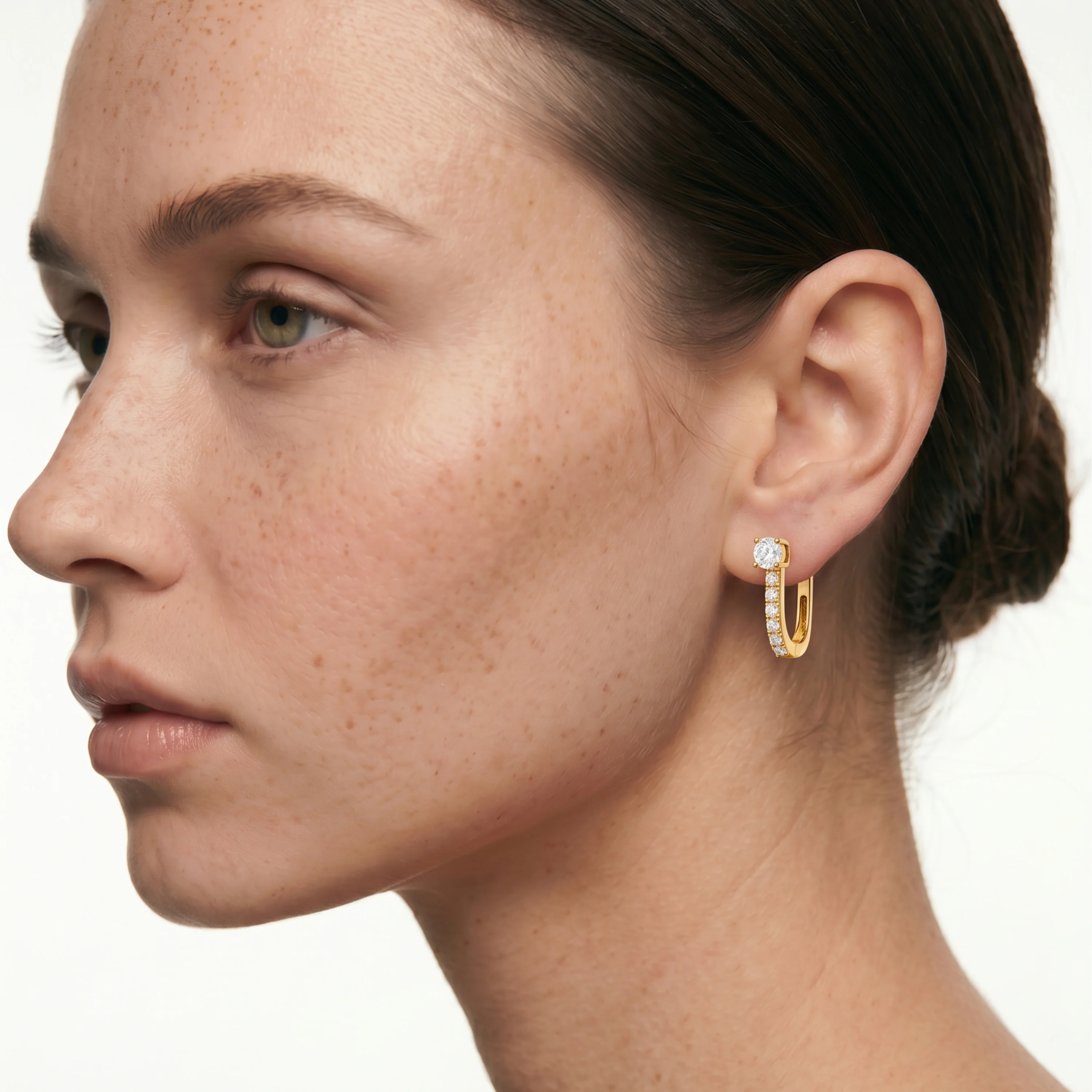 Pendientes de Circonita Brillante acabado en oro amarillo de 18k - Ekno - Image 4