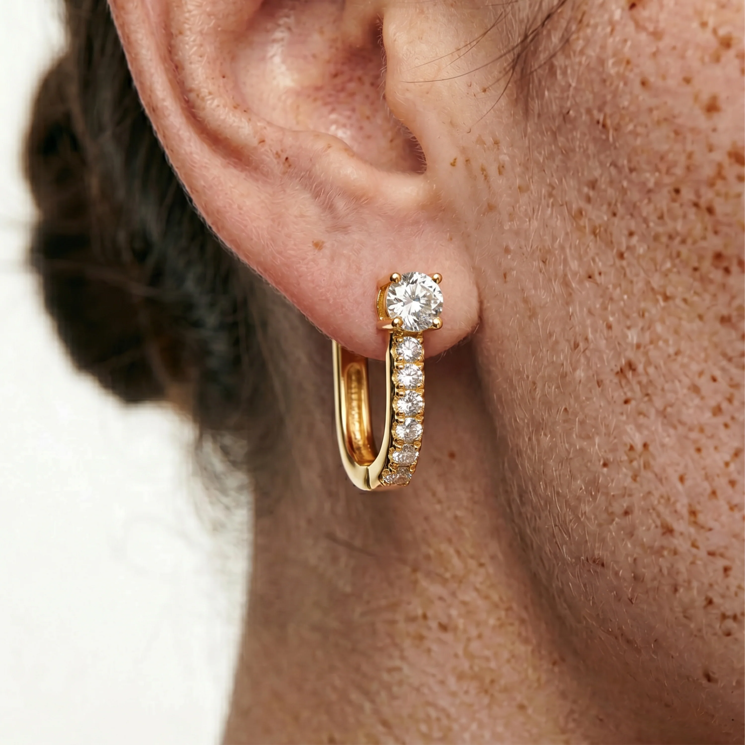 Pendientes de Circonita Brillante acabado en oro amarillo de 18k - Ekno - Image 6
