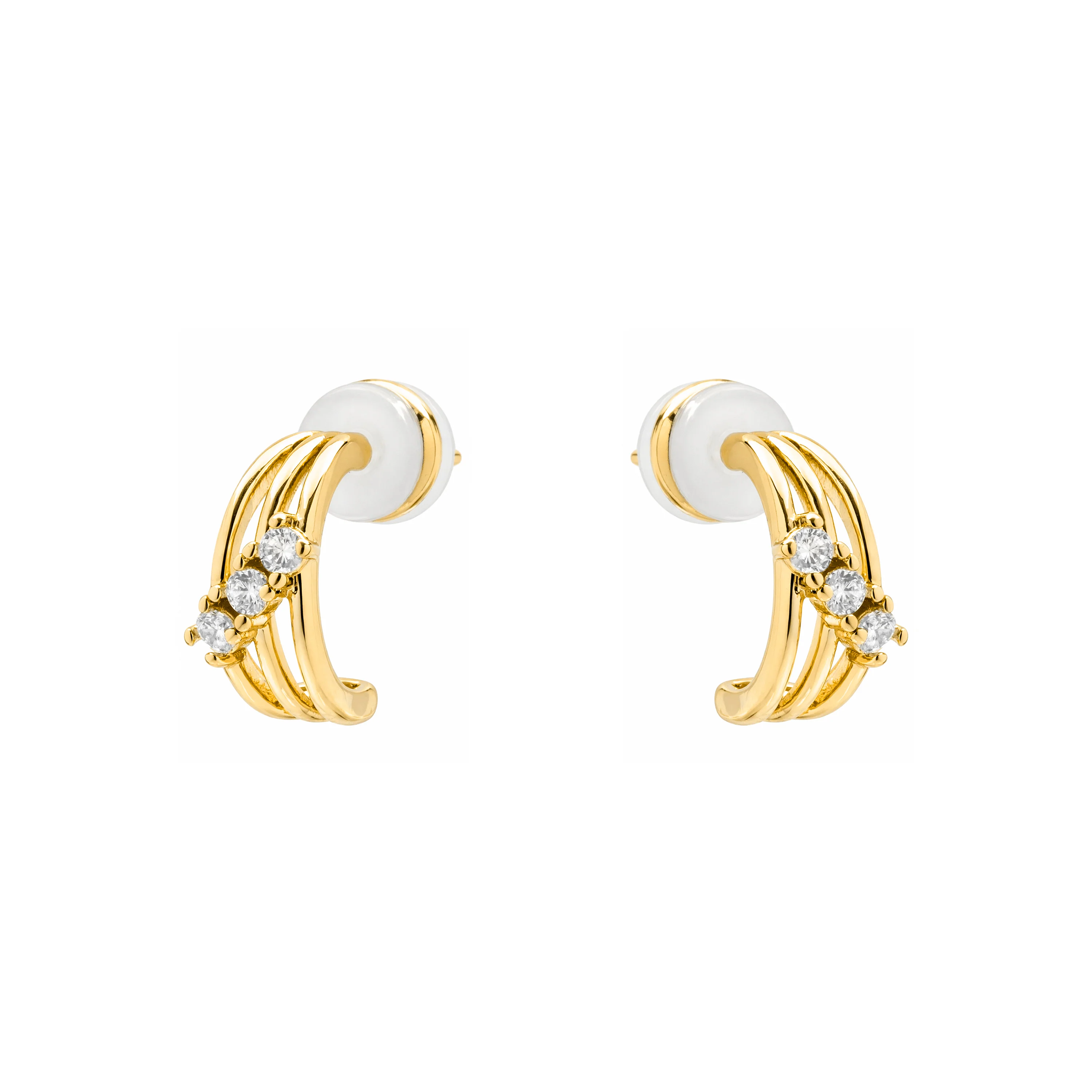 Pendientes de Circonita Brillante acabado en oro amarillo de 18k - Folex - Image 3