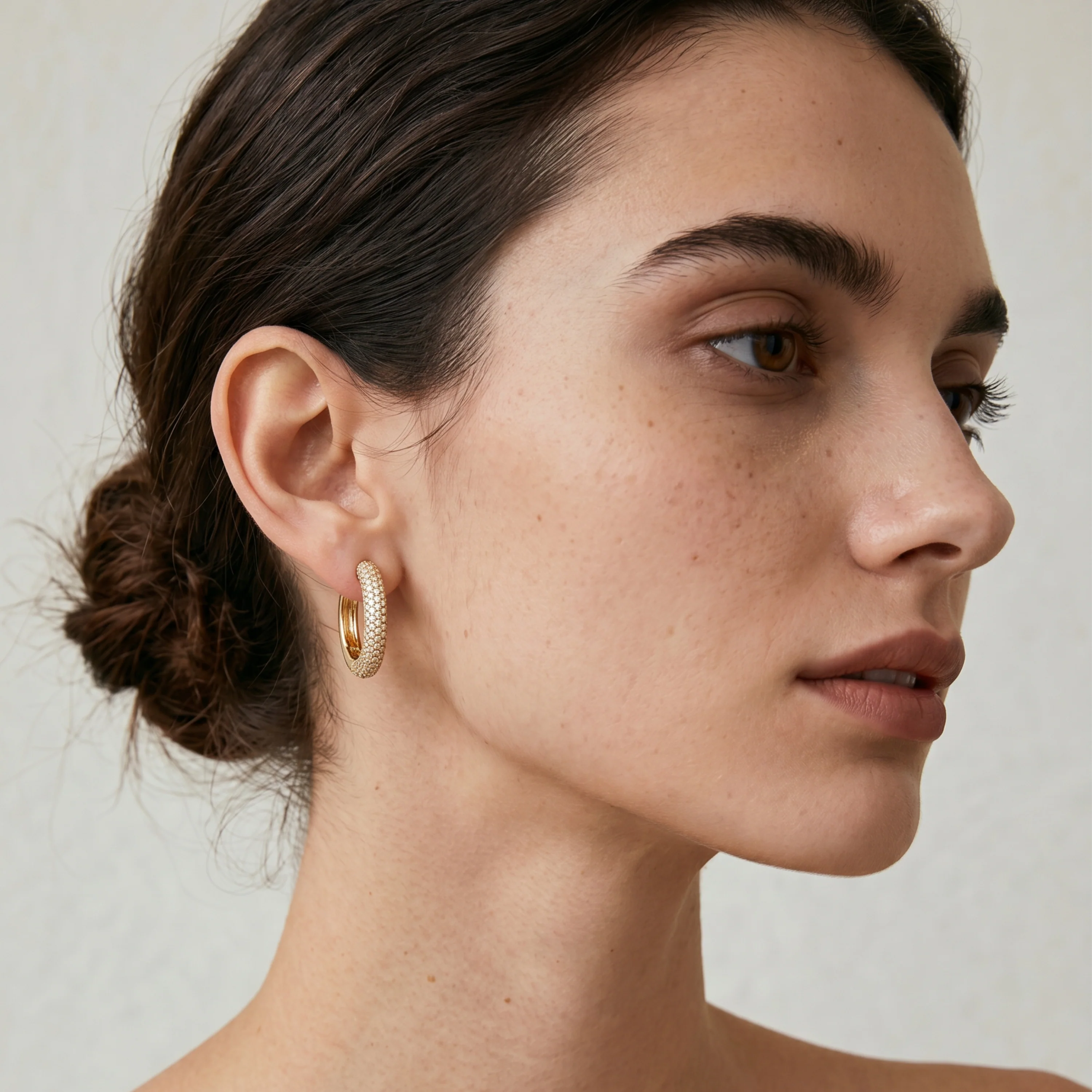 Pendientes de Circonita Brillante acabado en oro amarillo de 18k - Irian - Image 2