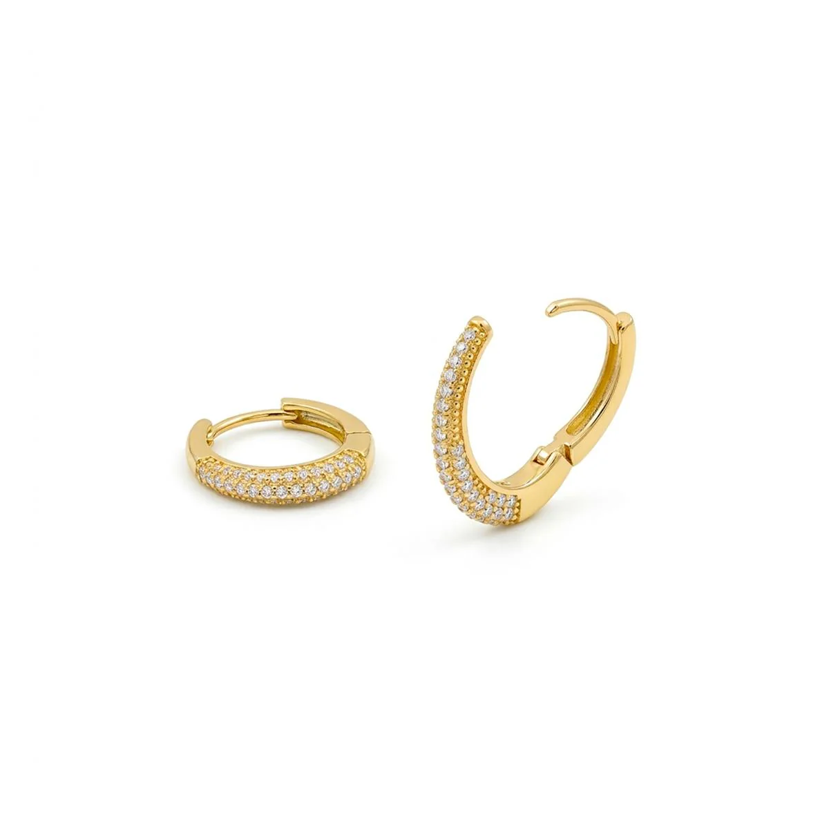 Pendientes de Circonita Brillante acabado en oro amarillo de 18k - Irian - Image 3