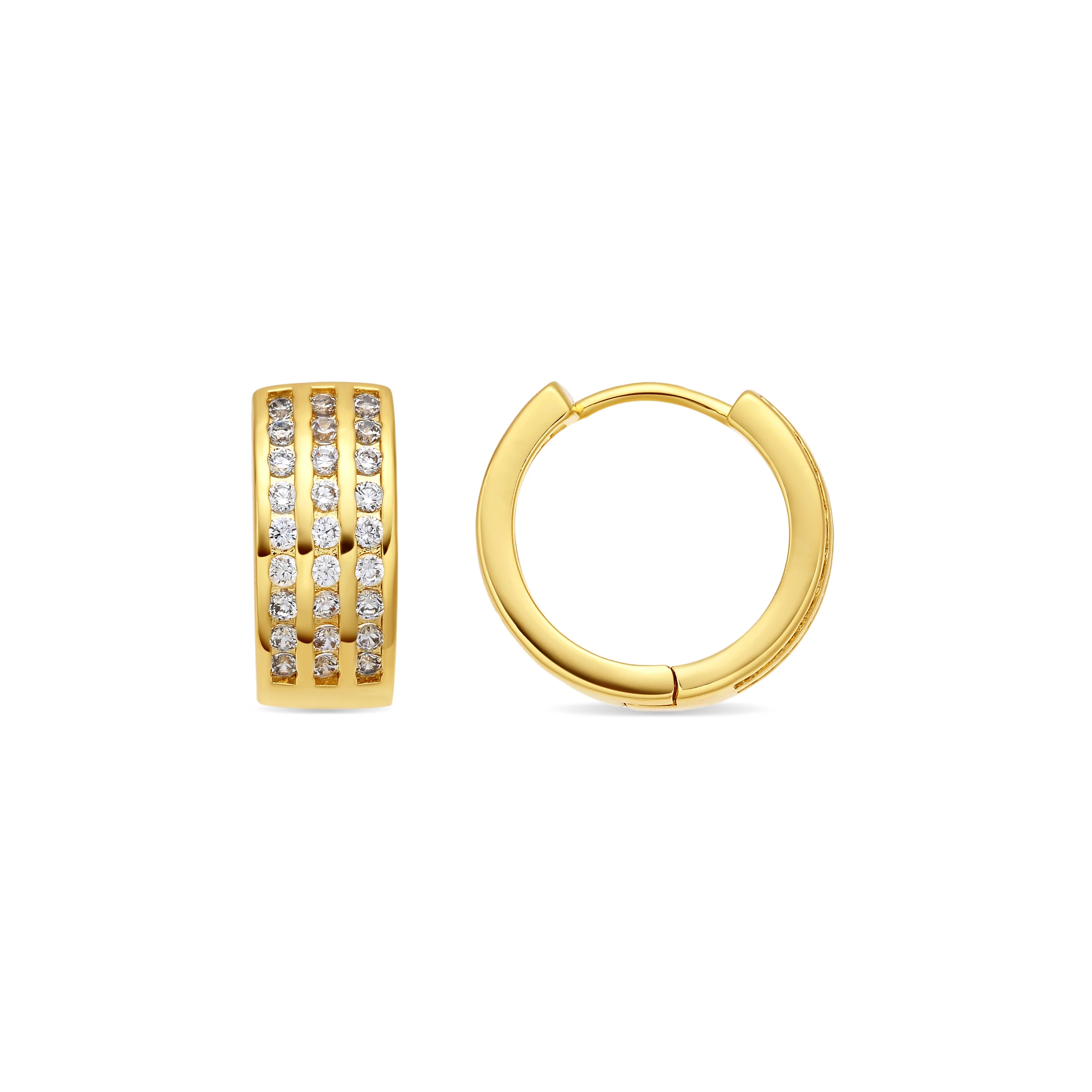 Pendientes de Circonita Brillante acabado en oro amarillo de 18k - Issly