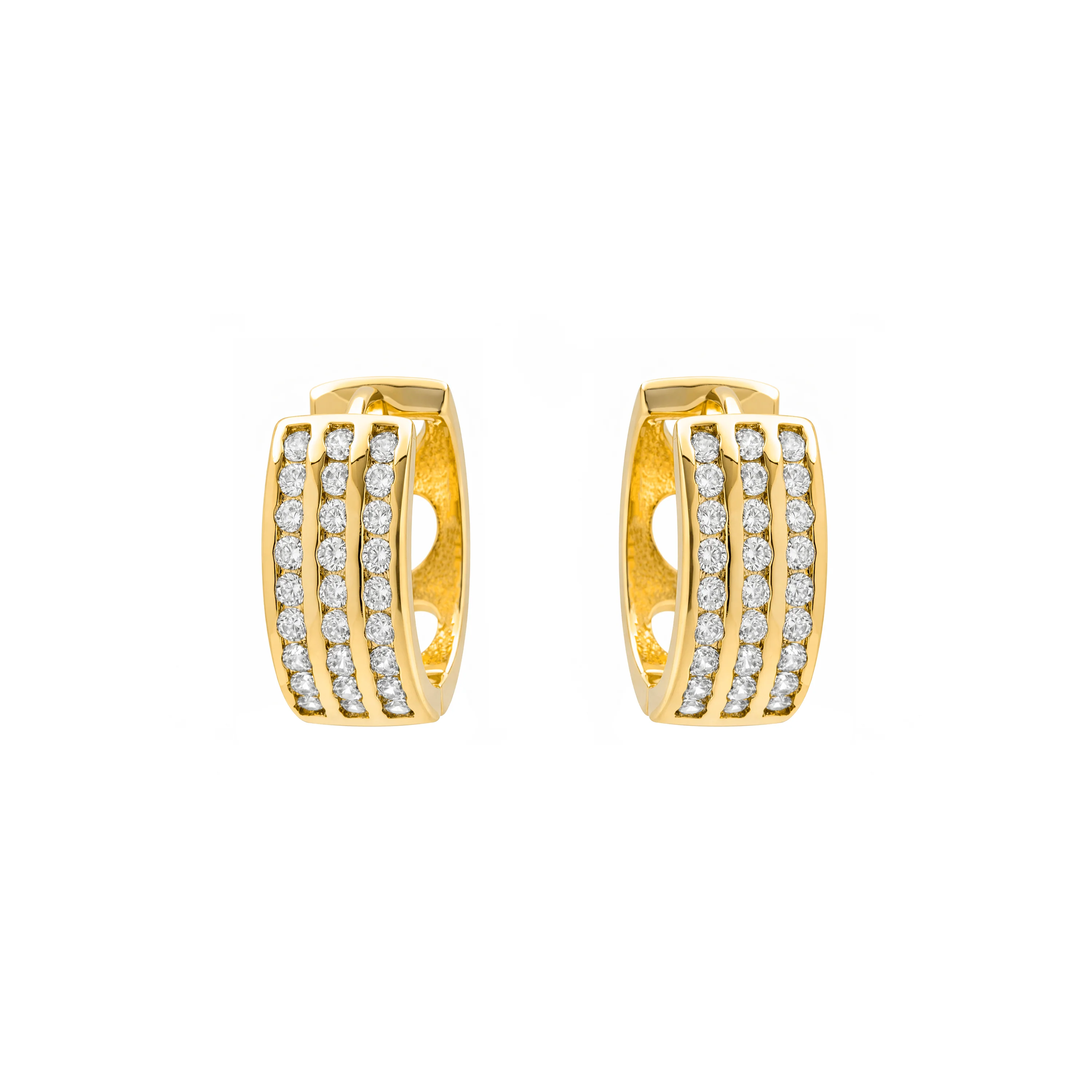 Pendientes de Circonita Brillante acabado en oro amarillo de 18k - Issly - Image 3