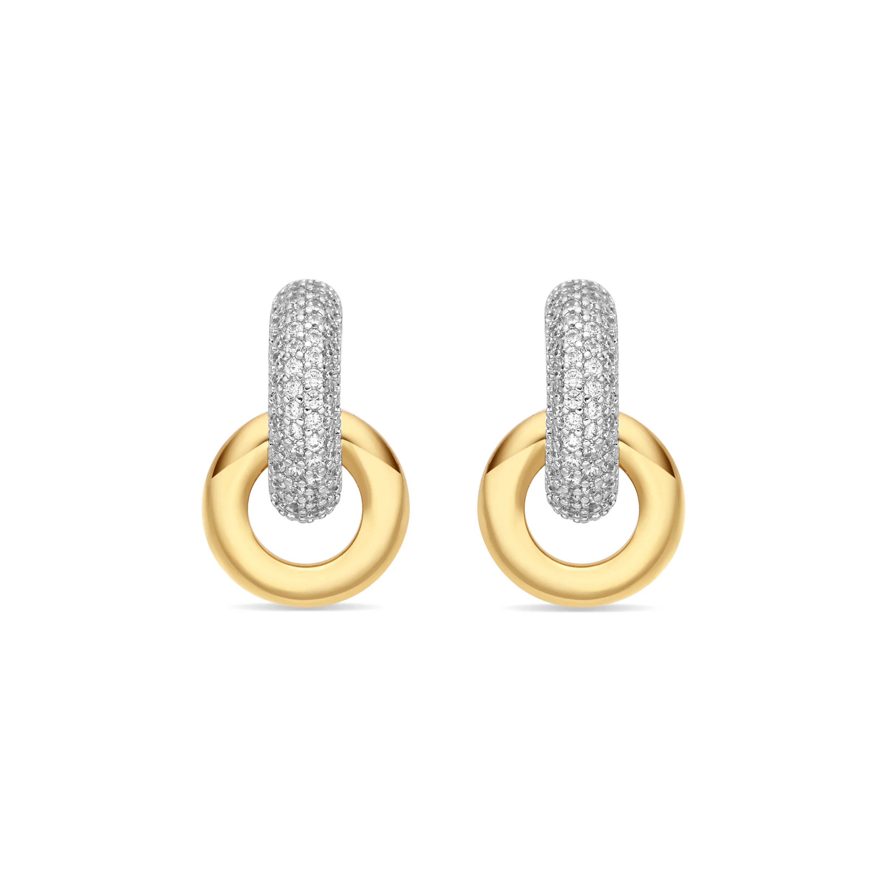 Pendientes de Circonita Brillante acabado en oro amarillo de 18k - Lepua