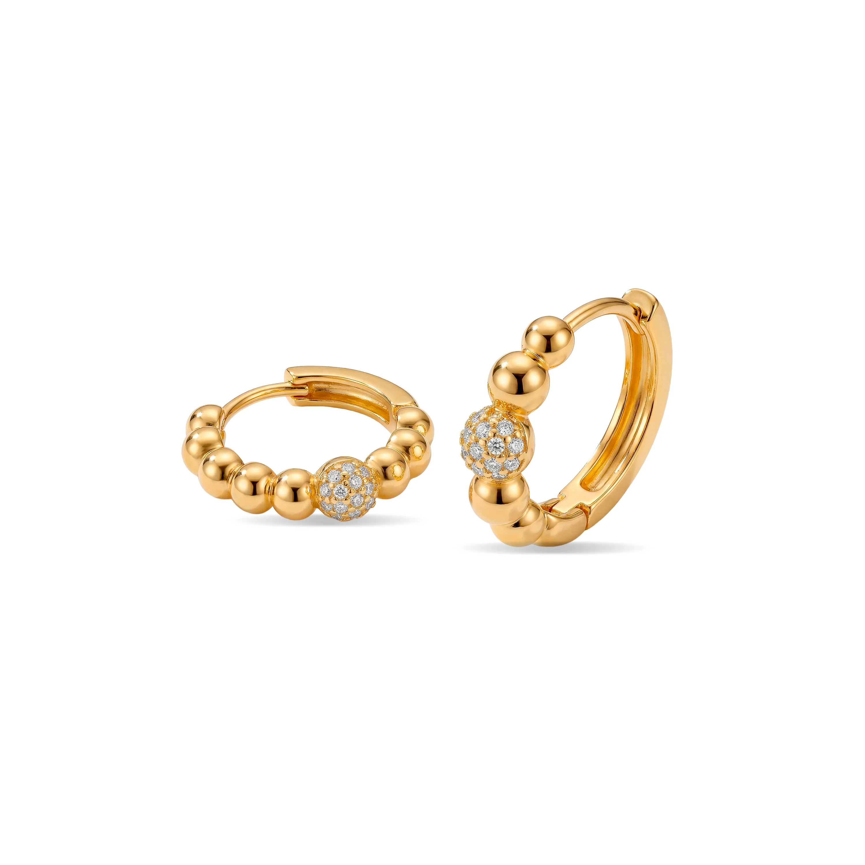 Pendientes de Circonita Brillante acabado en oro amarillo de 18k - Lordae - Image 3